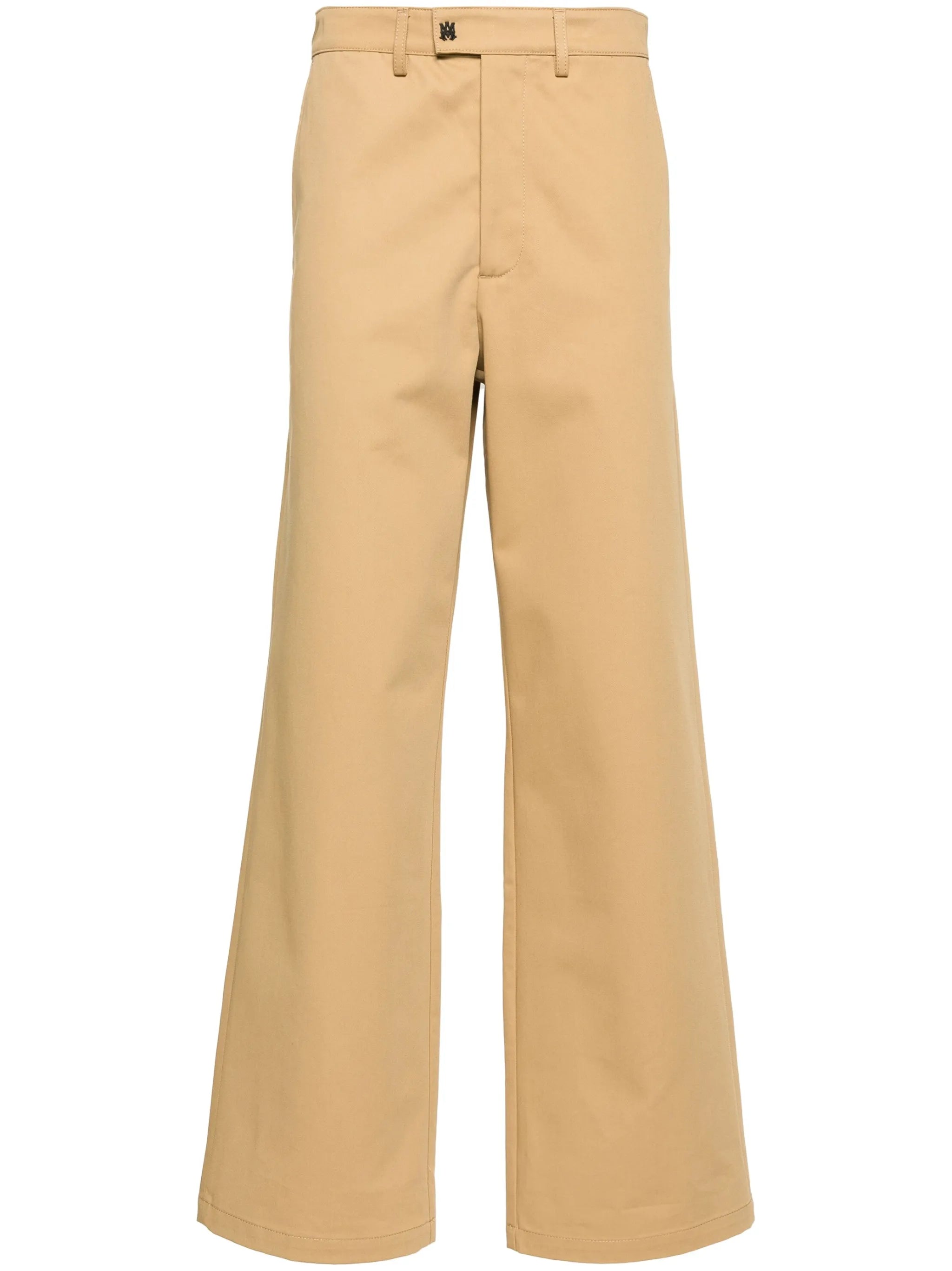 wide-leg cotton chinos