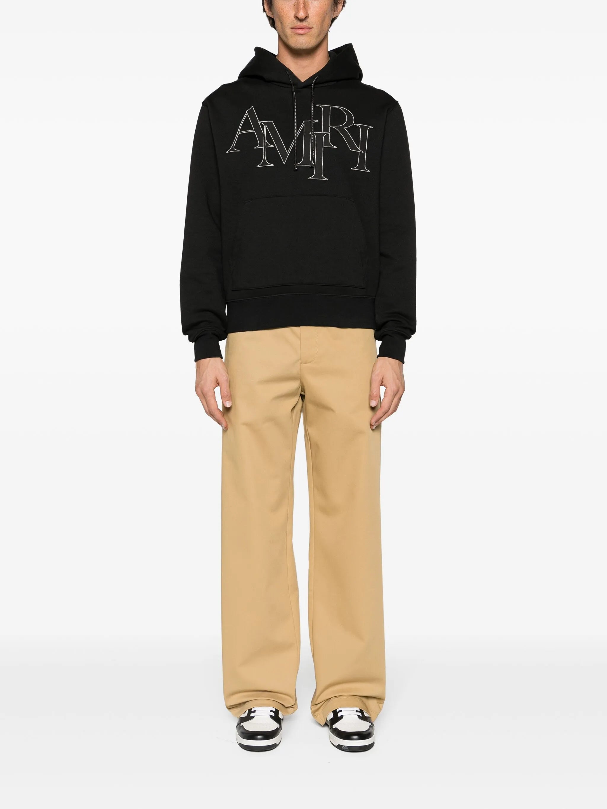 wide-leg cotton chinos