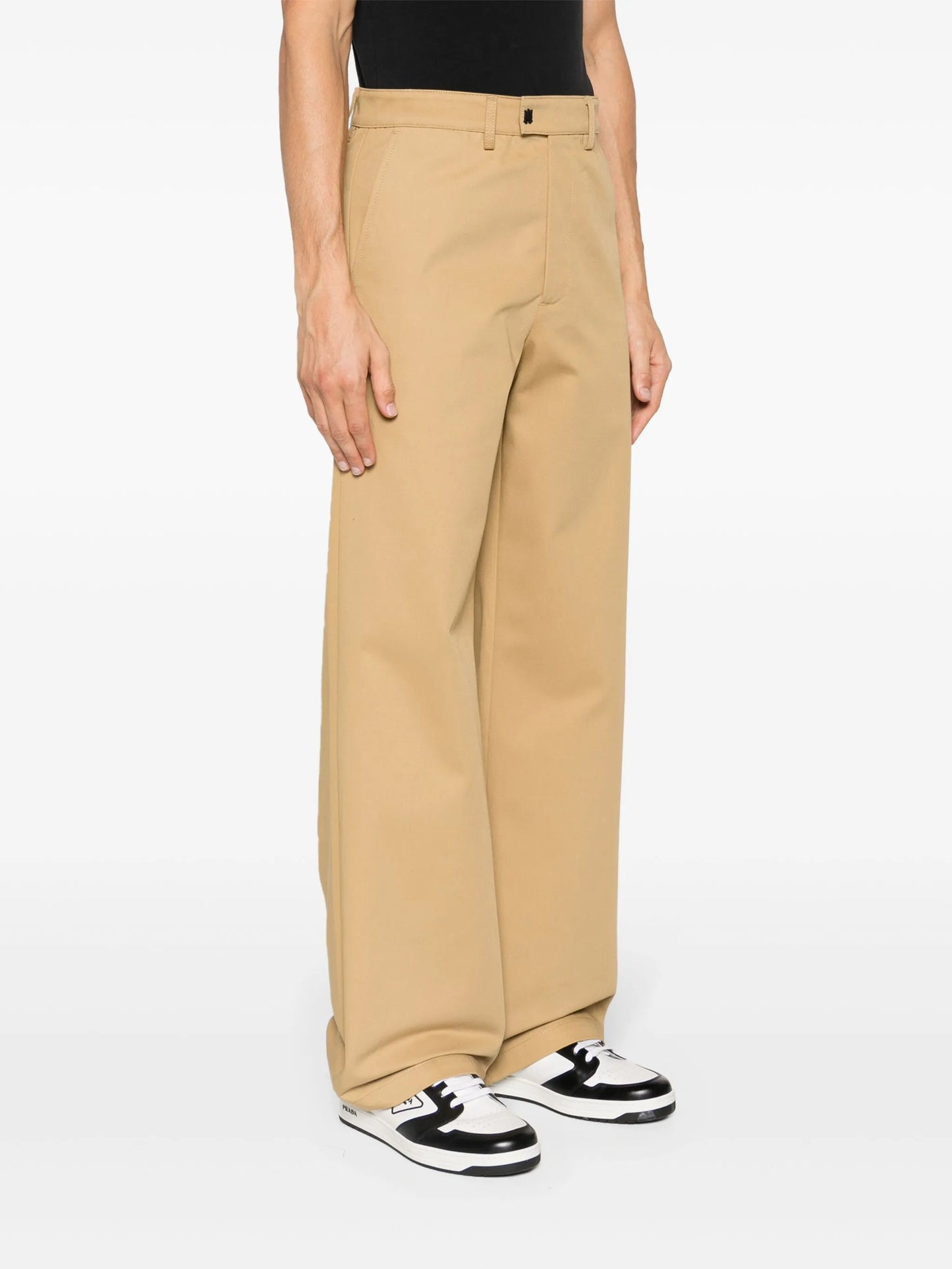 wide-leg cotton chinos