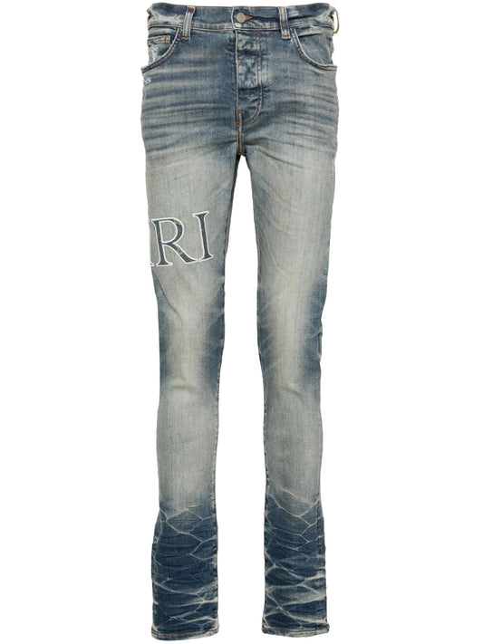 Core logo-patch skinny jeans