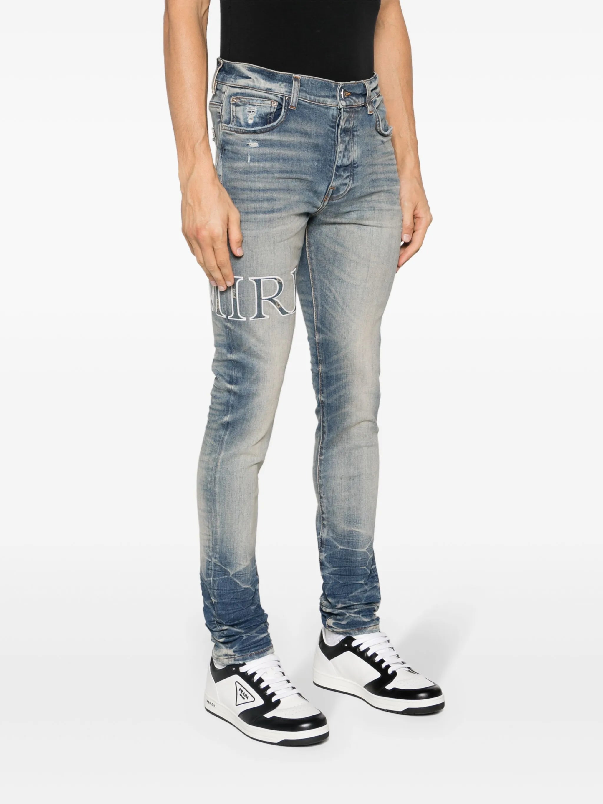 Core logo-patch skinny jeans