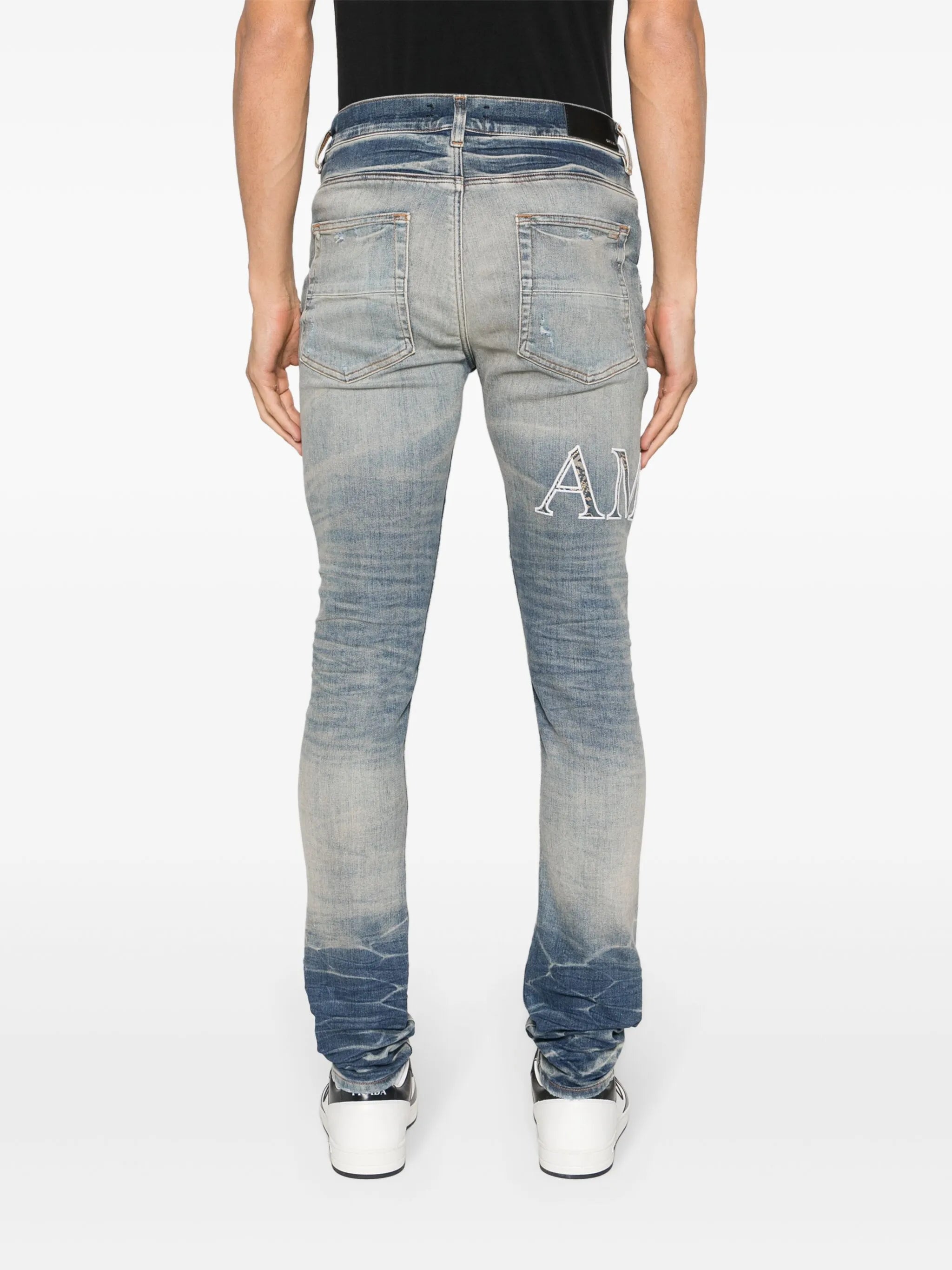 Core logo-patch skinny jeans