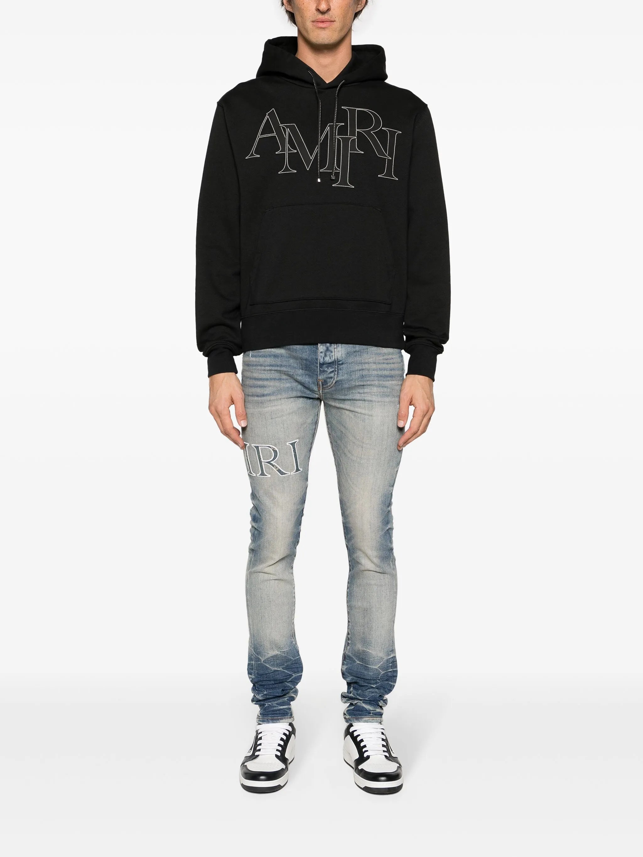 Core logo-patch skinny jeans