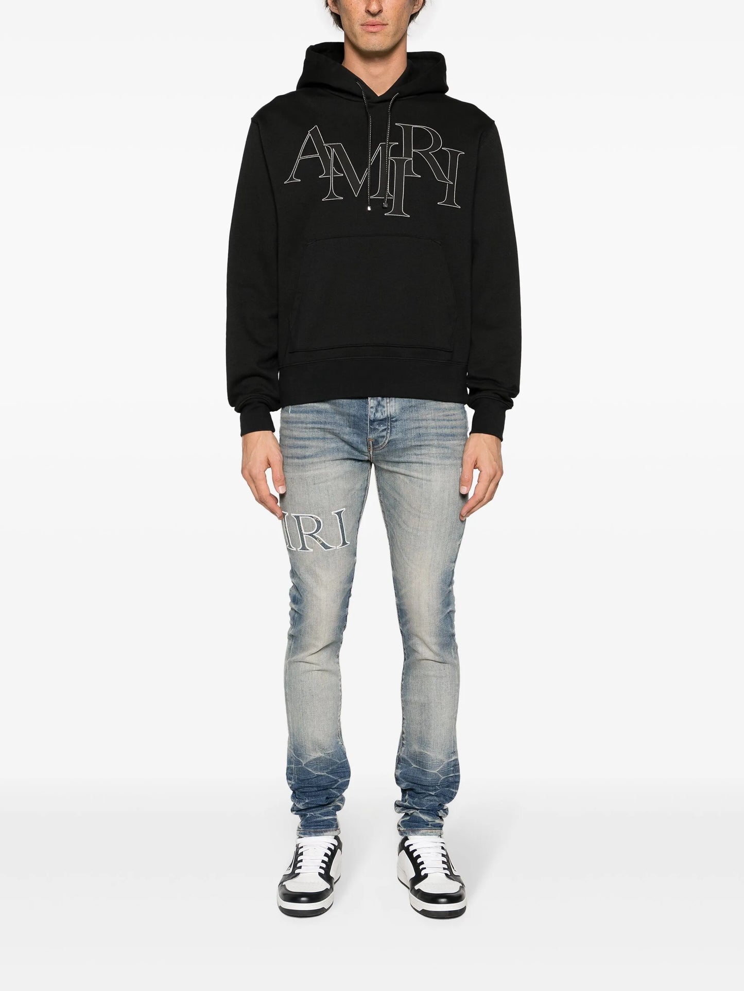 Core logo-patch skinny jeans