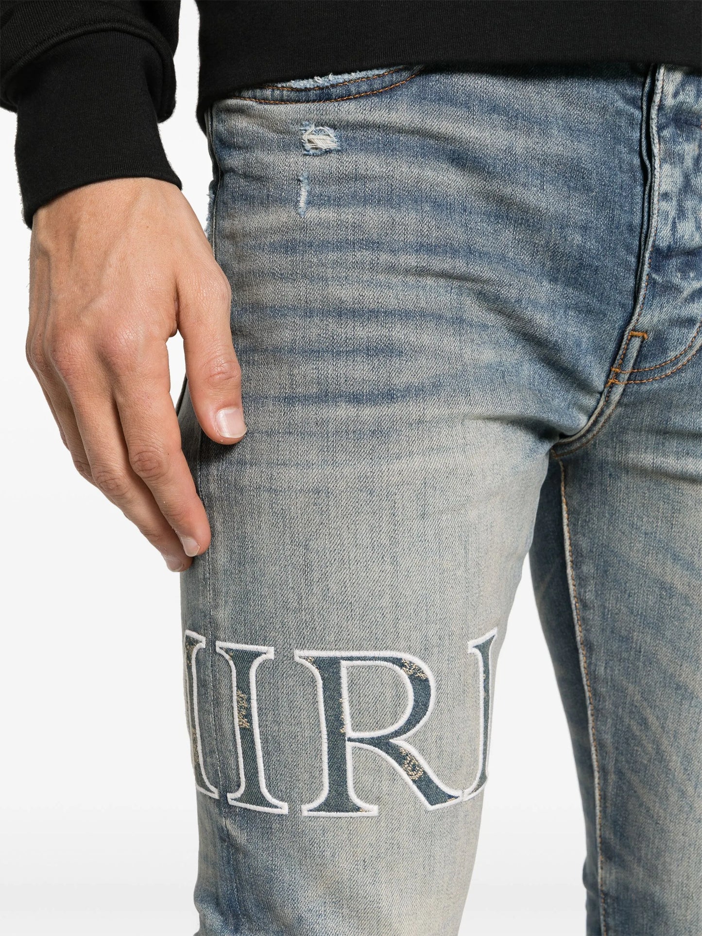 Core logo-patch skinny jeans