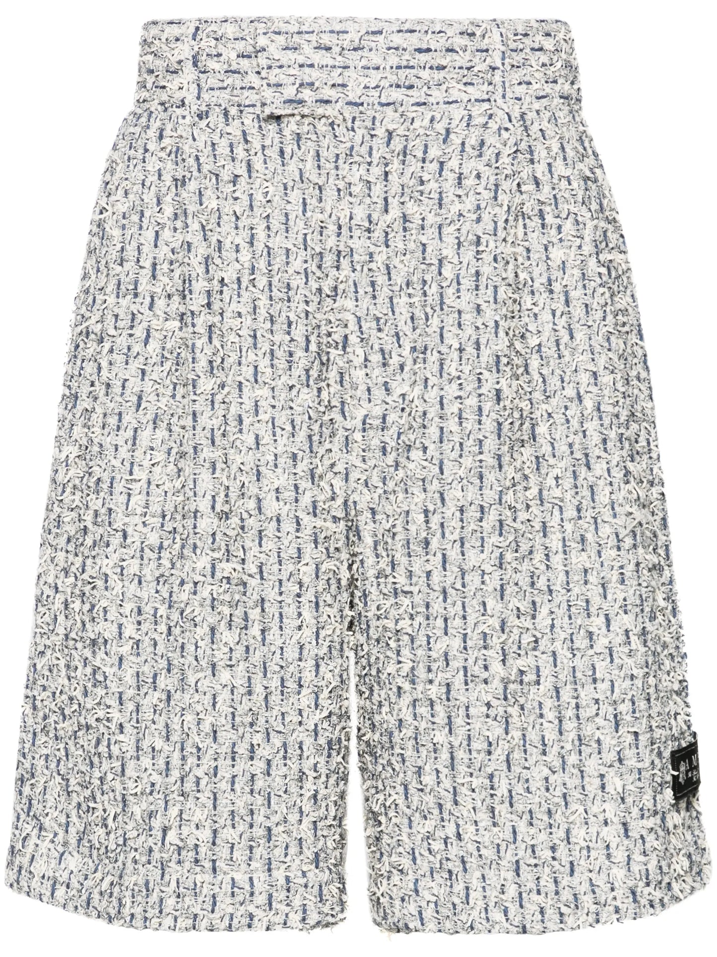 pleated bouclé skater shorts