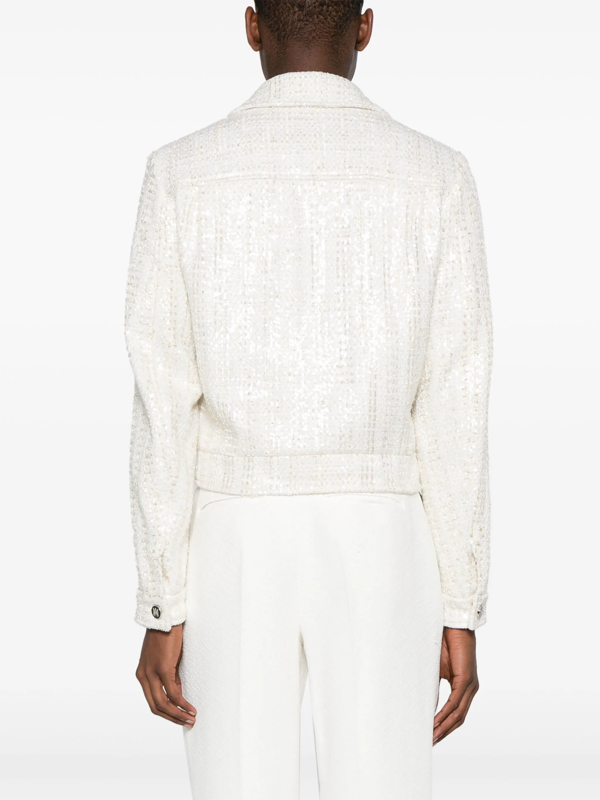 sequin-embellished tweed jacket