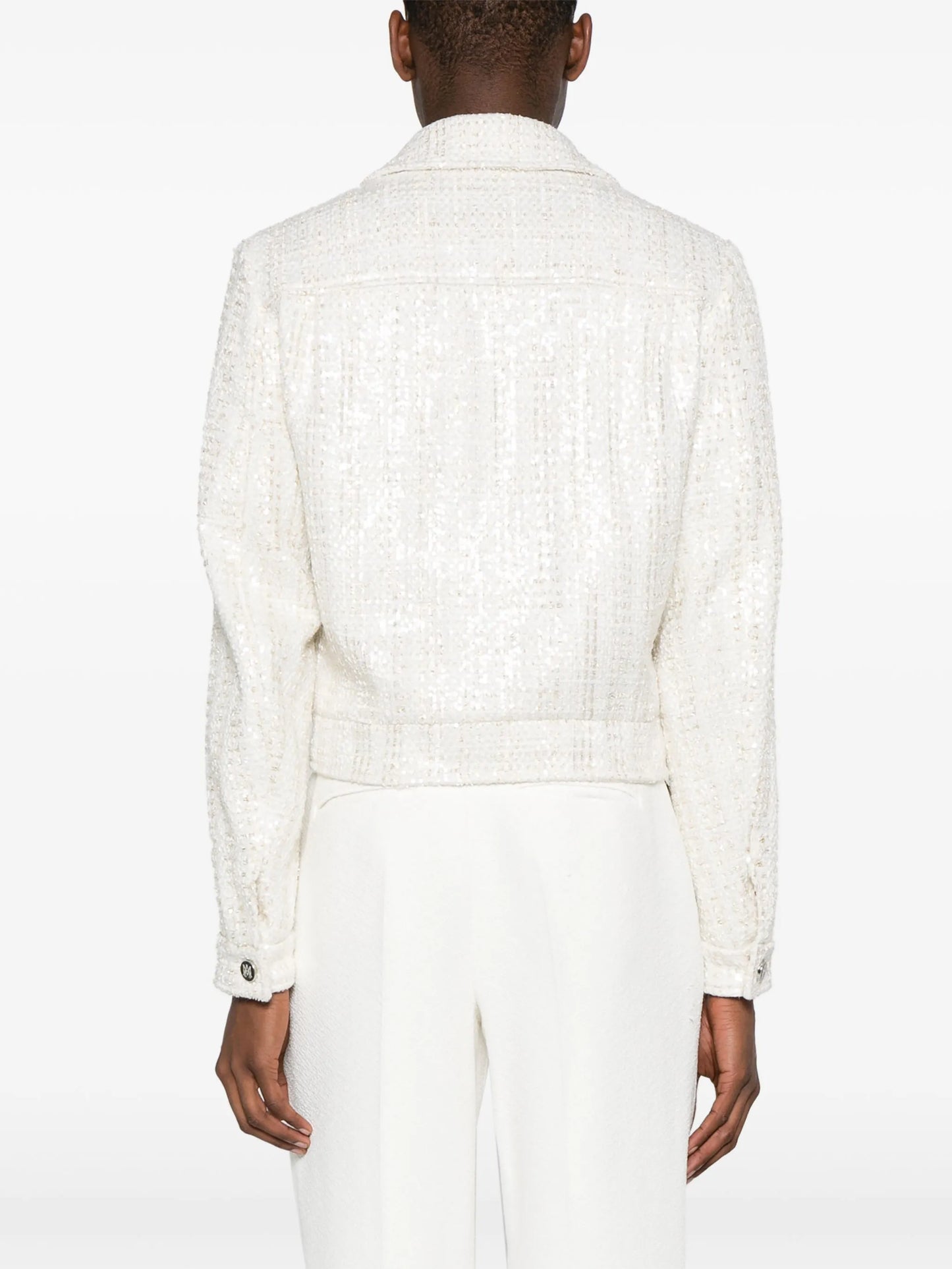 sequin-embellished tweed jacket