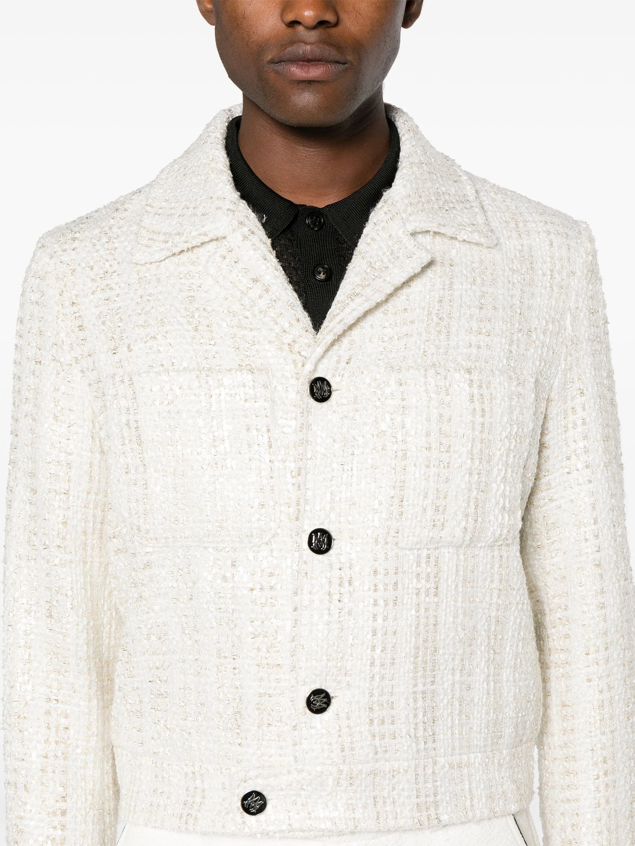 sequin-embellished tweed jacket