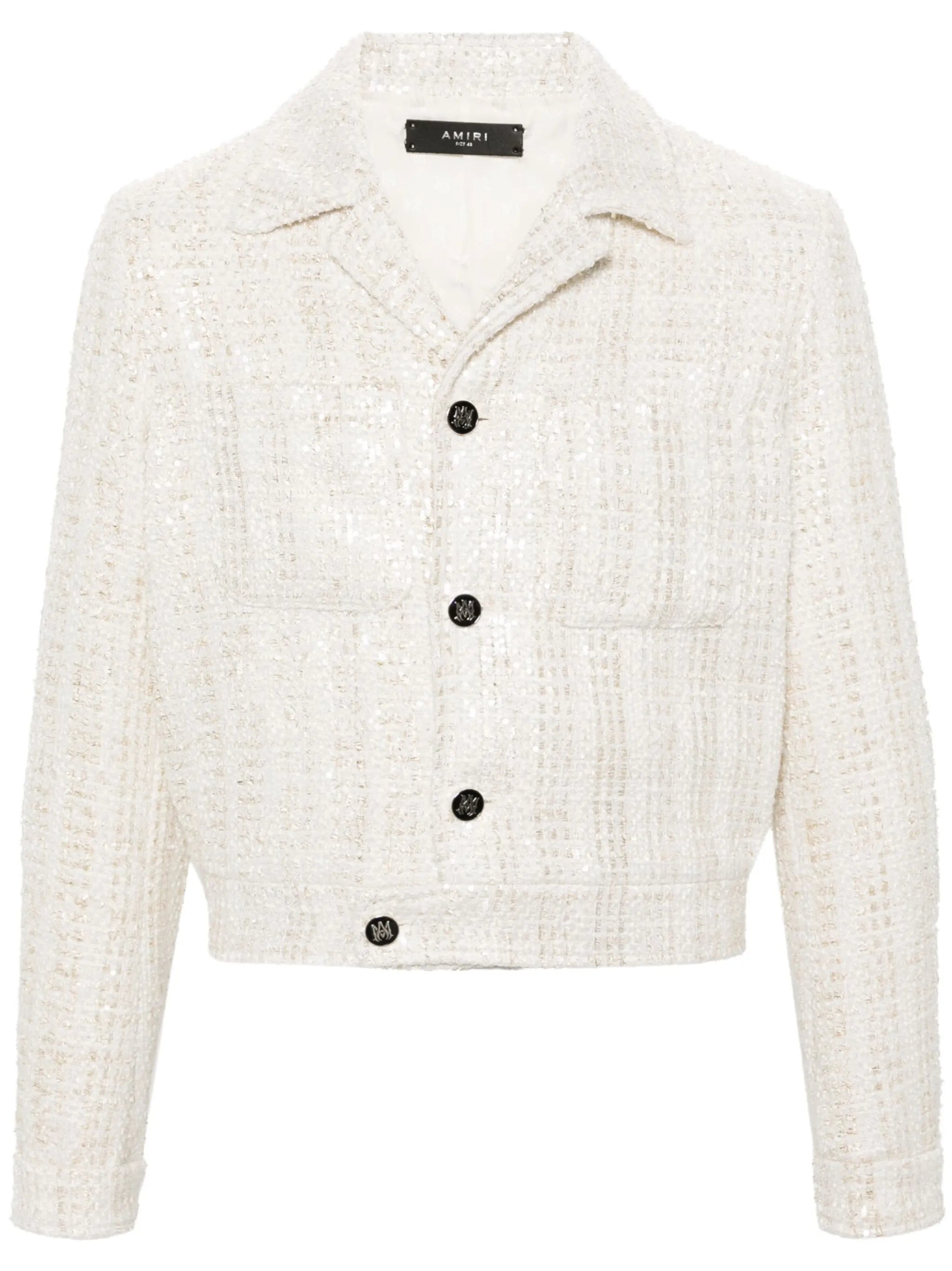 sequin-embellished tweed jacket