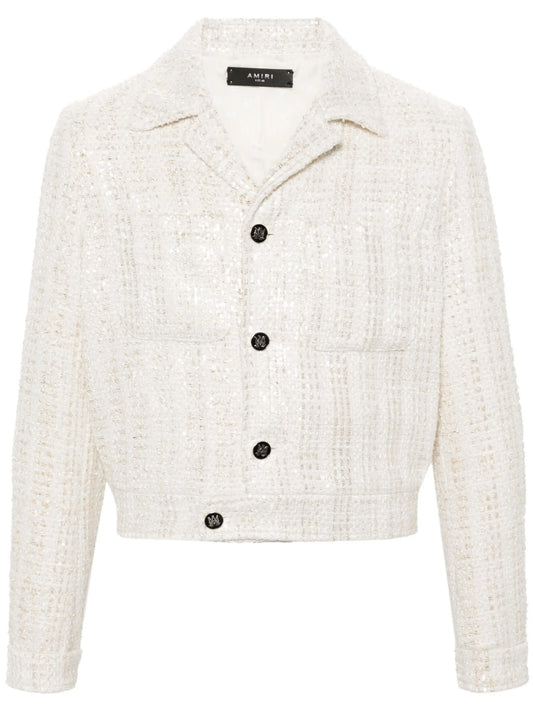 sequin-embellished tweed jacket