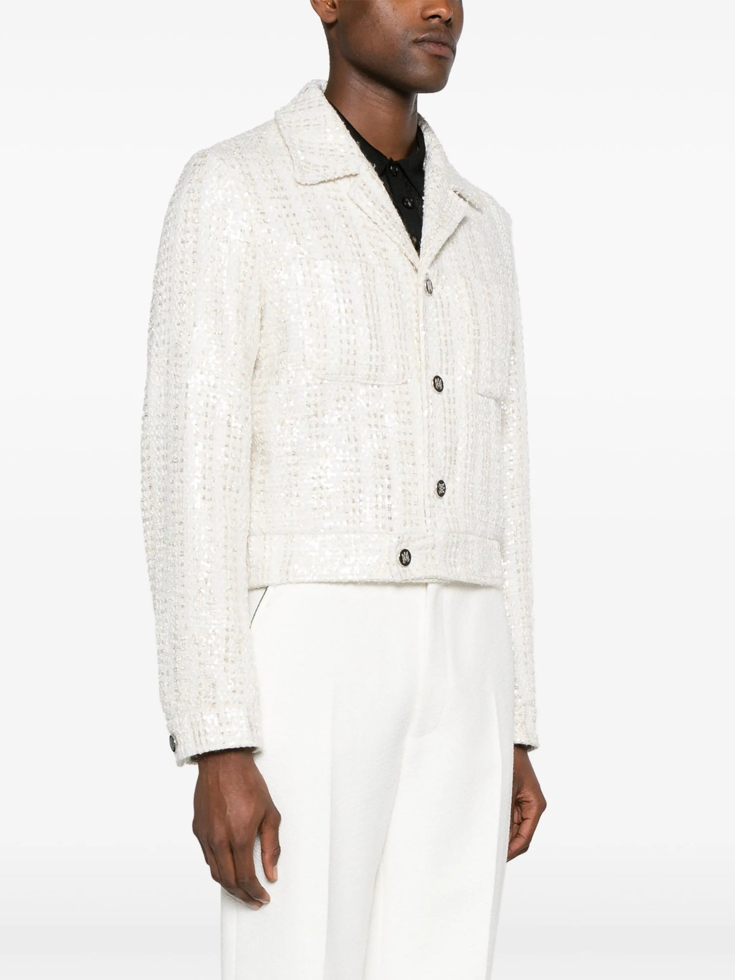 sequin-embellished tweed jacket