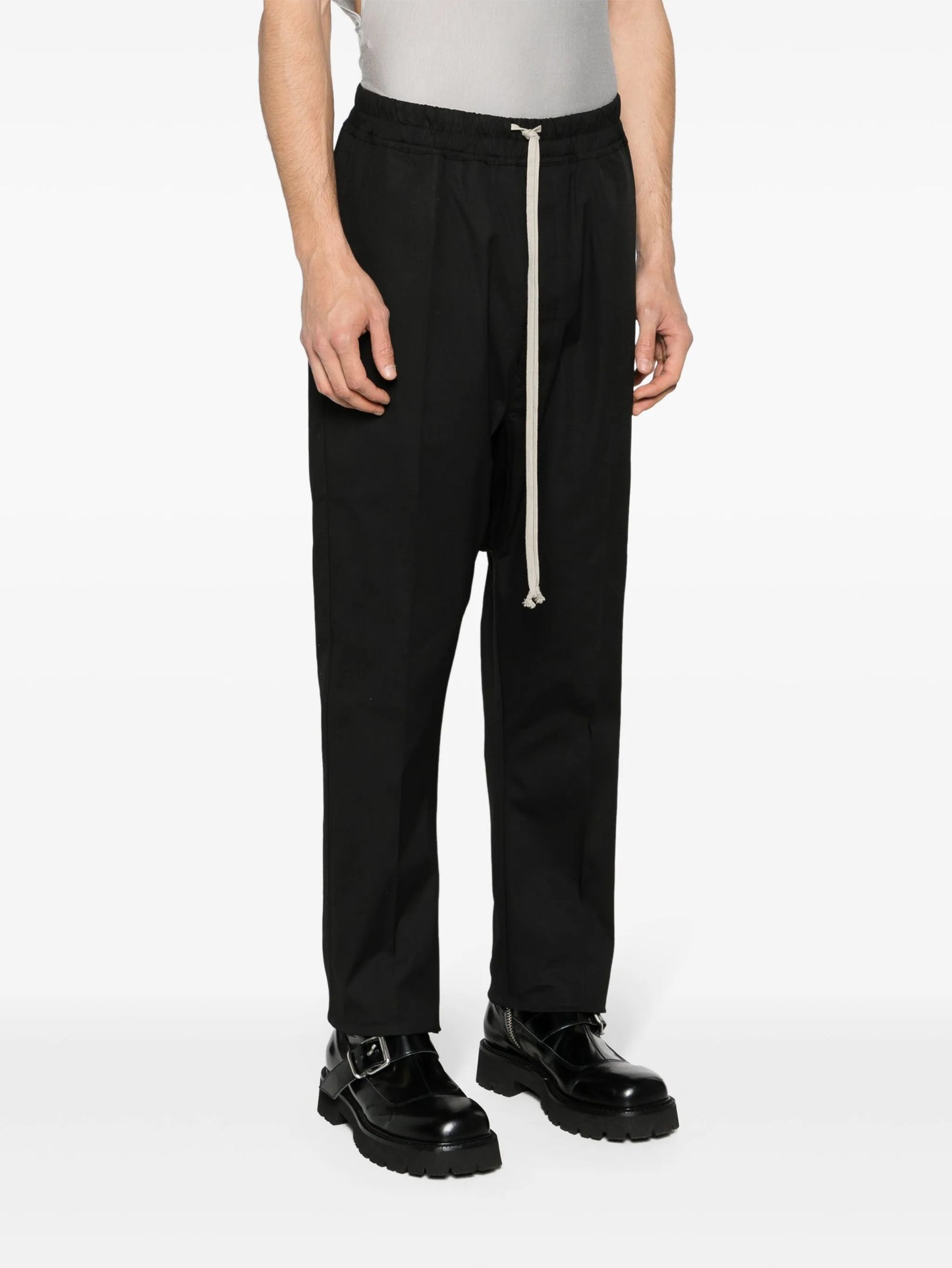 drawstring drop-crotch trousers