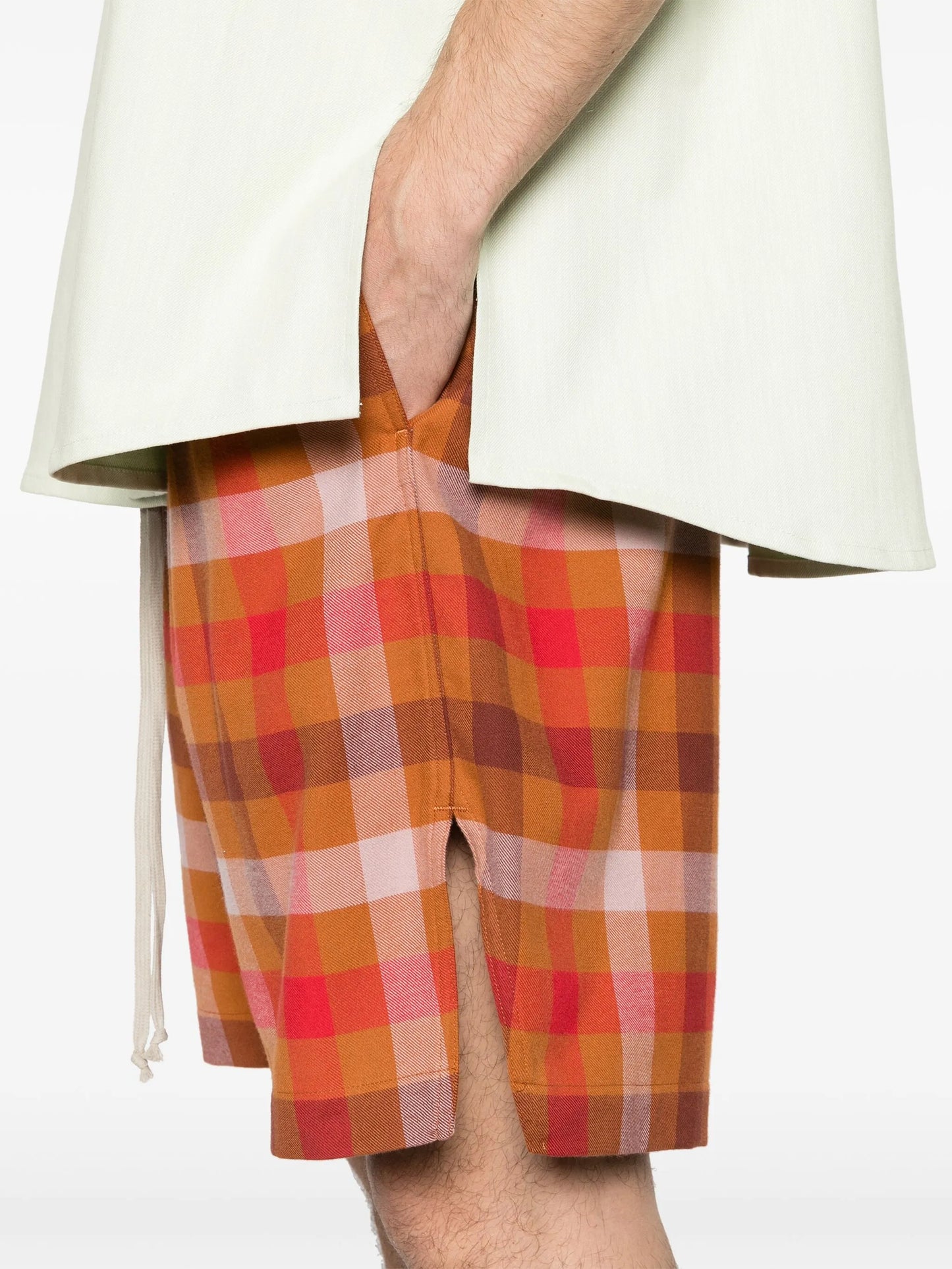 plaid-check cotton shorts