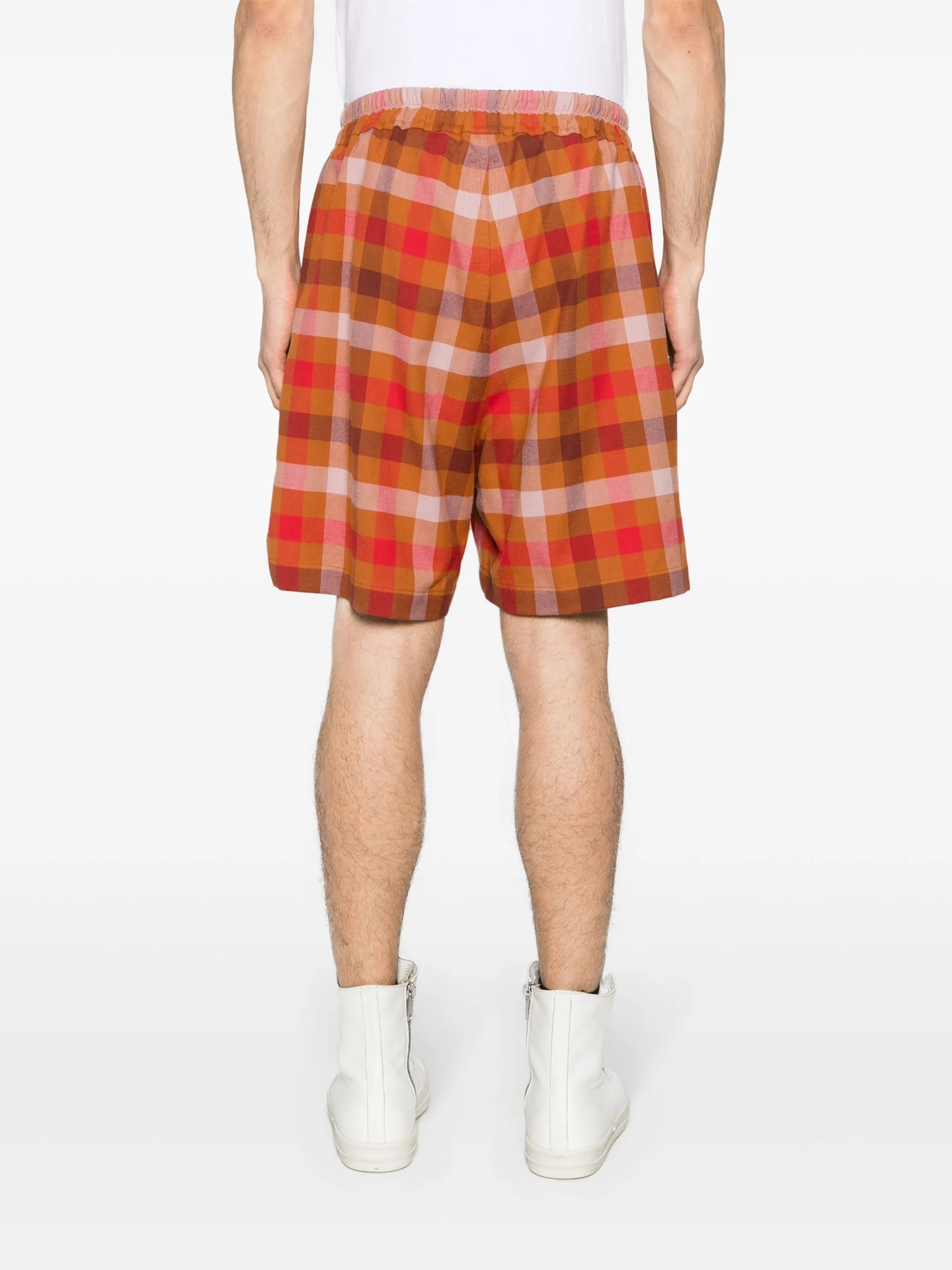 plaid-check cotton shorts