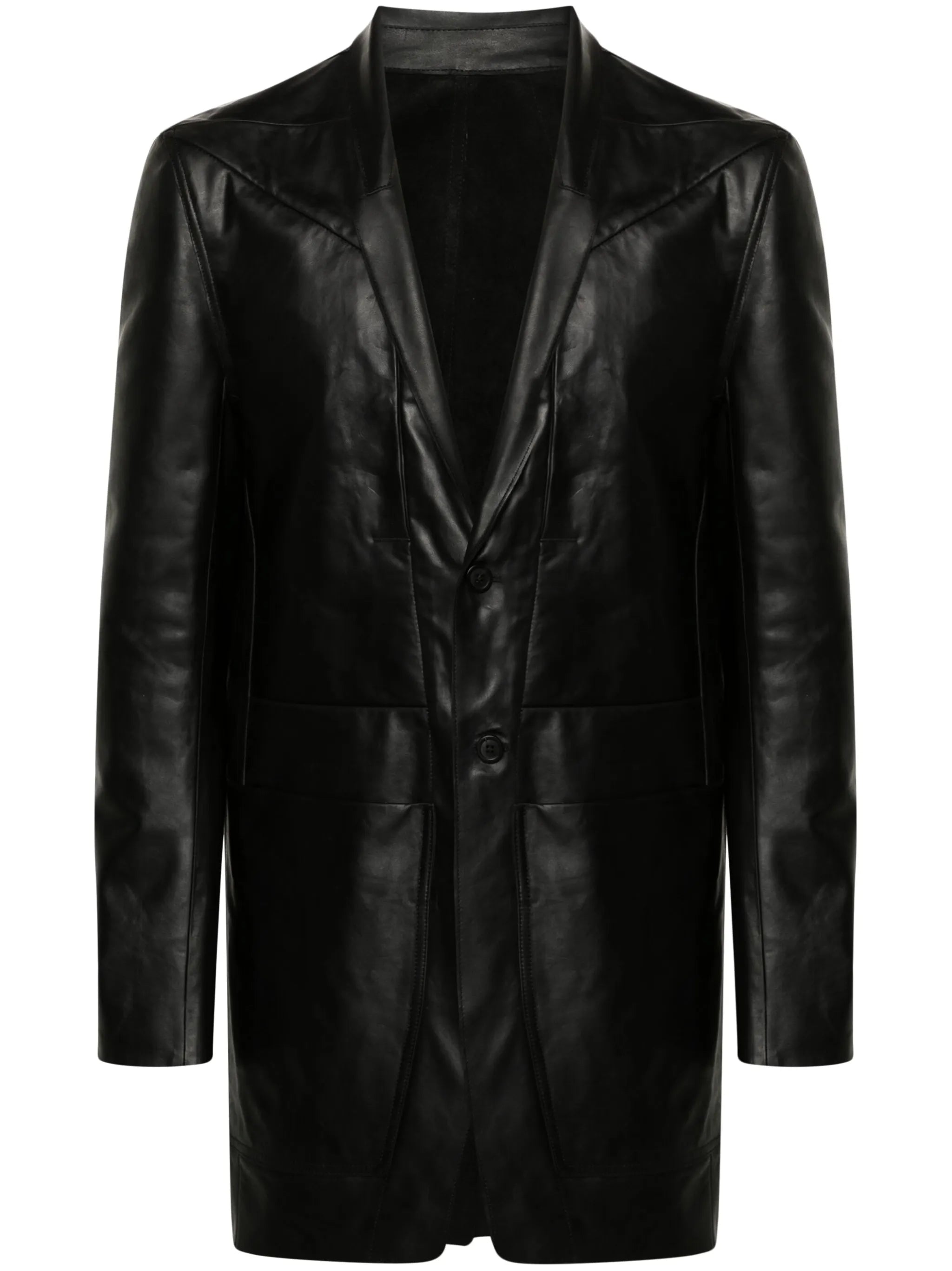 Lido single-breasted leather blazer