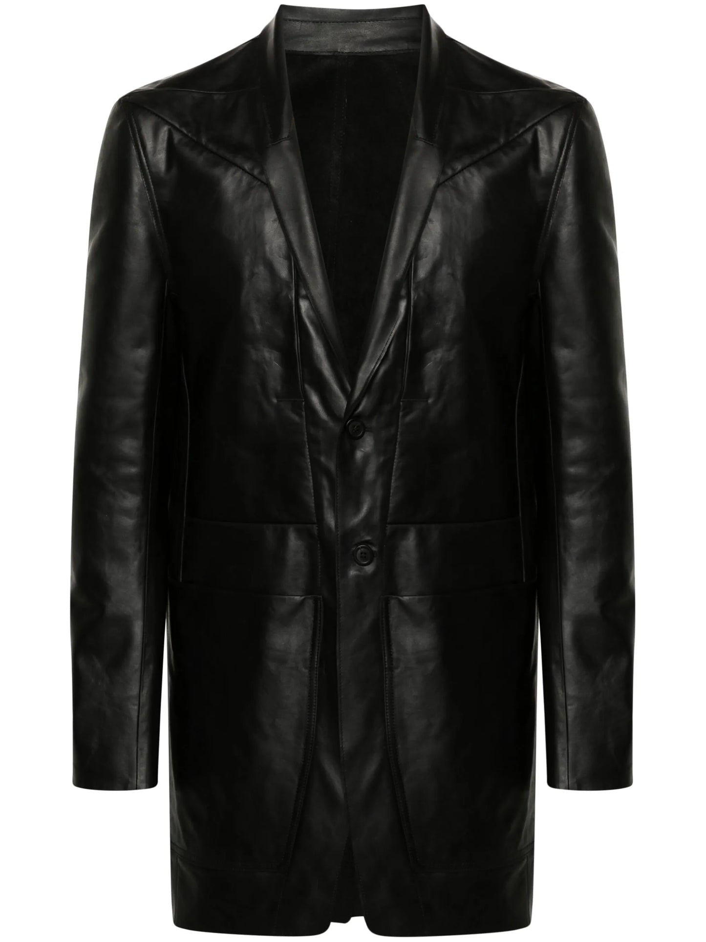 Lido single-breasted leather blazer