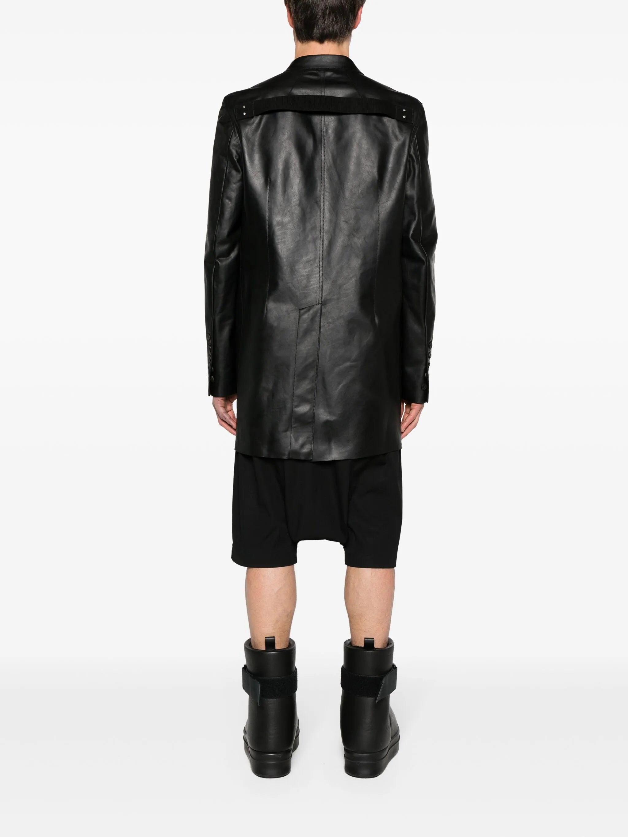 Lido single-breasted leather blazer