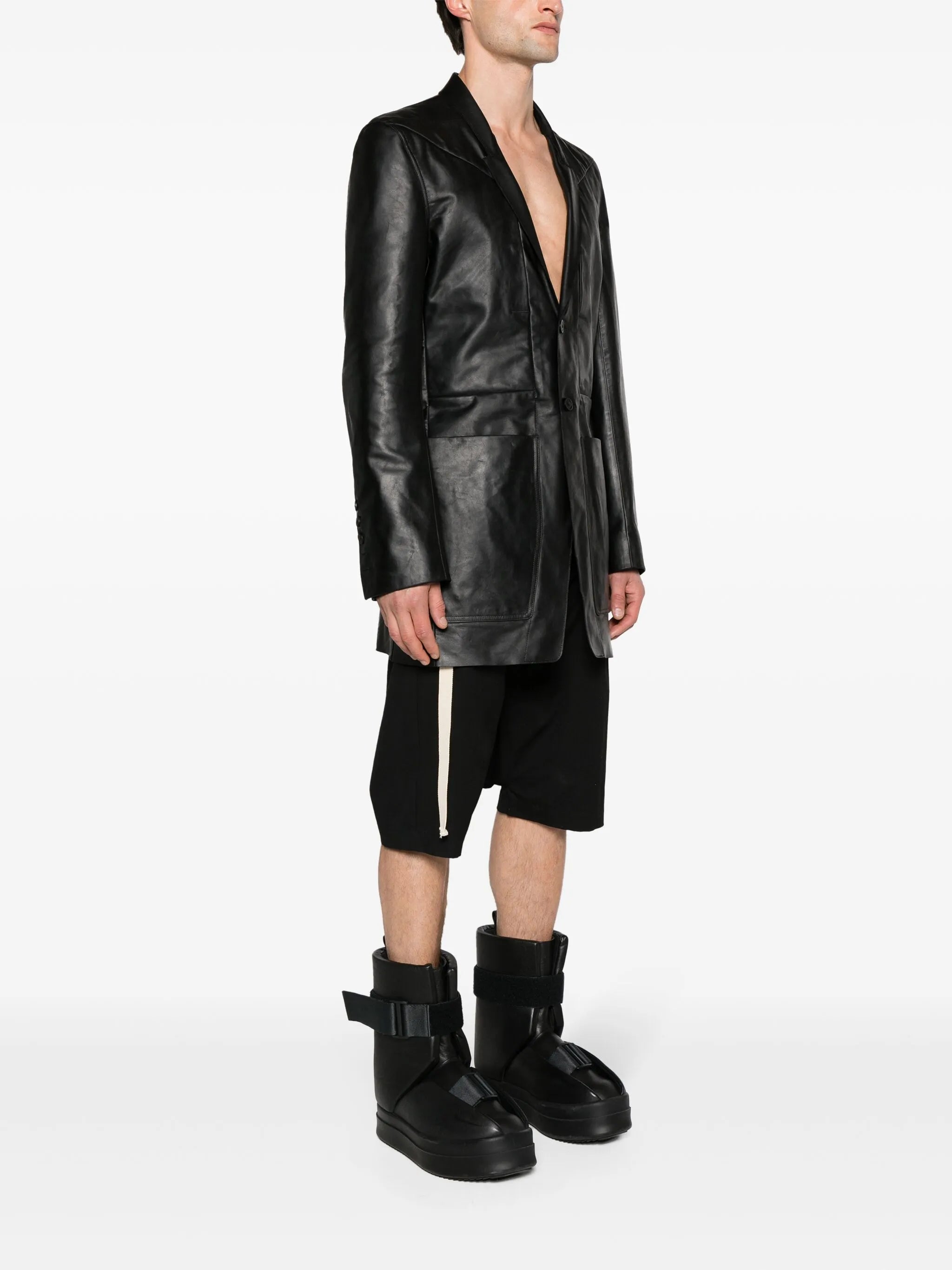 Lido single-breasted leather blazer