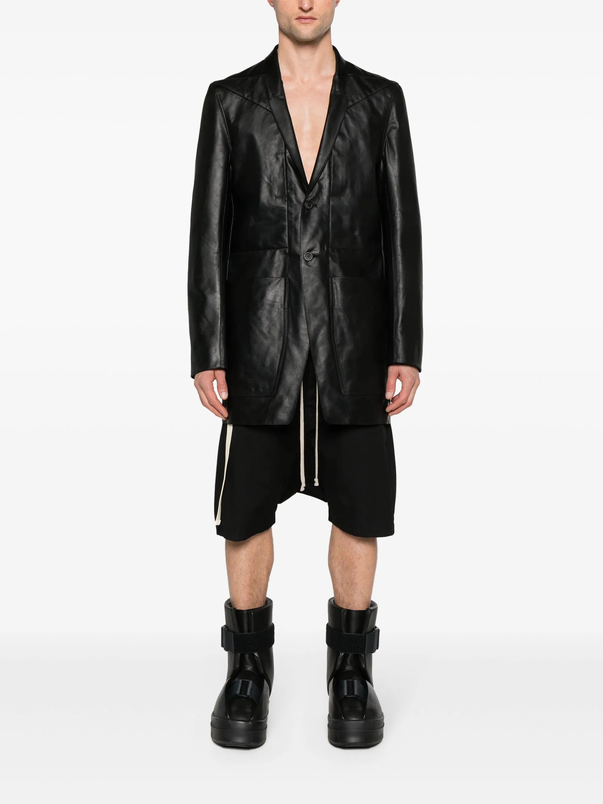 Lido single-breasted leather blazer