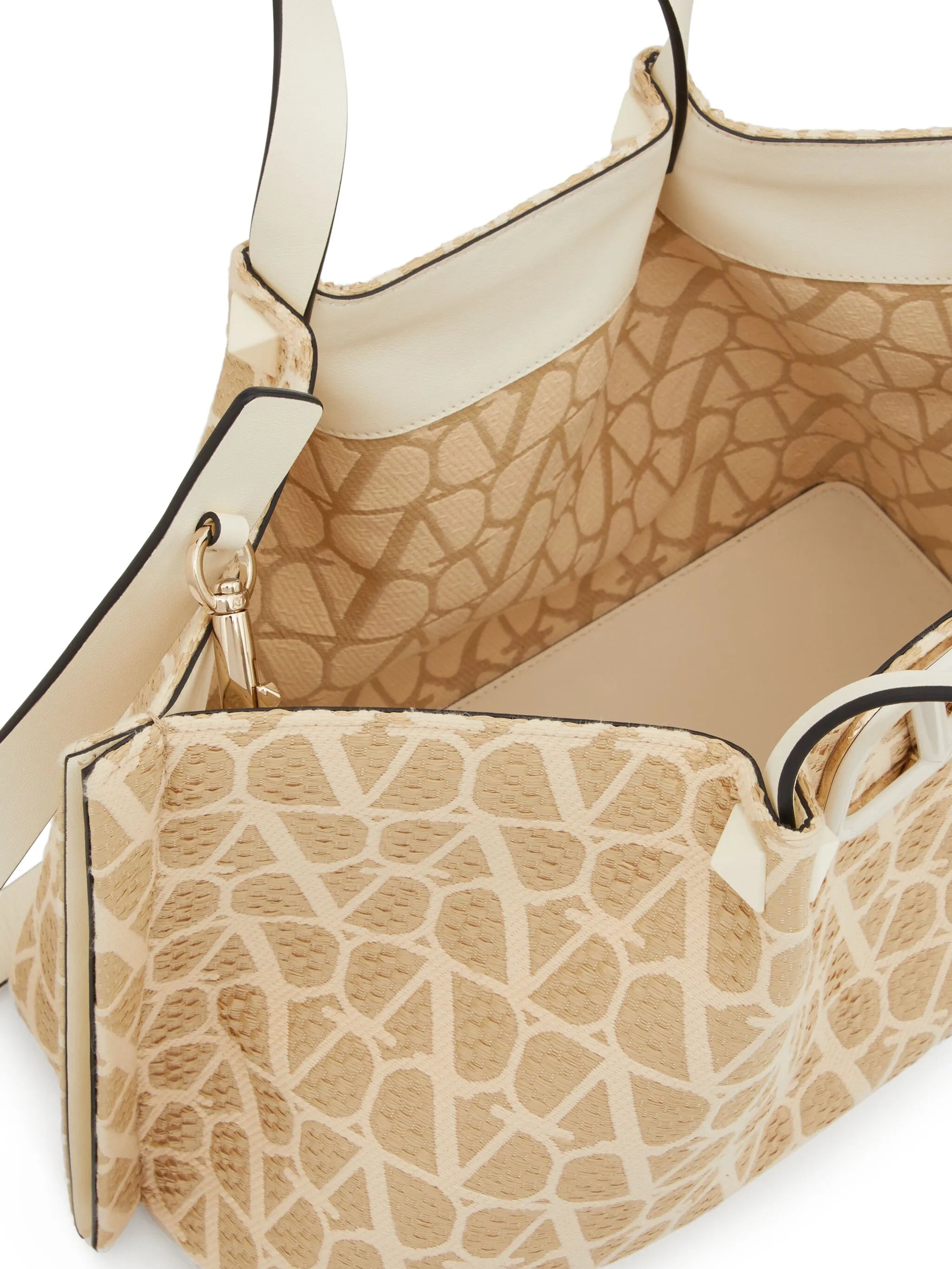 medium Toile Iconographe raffia tote bag