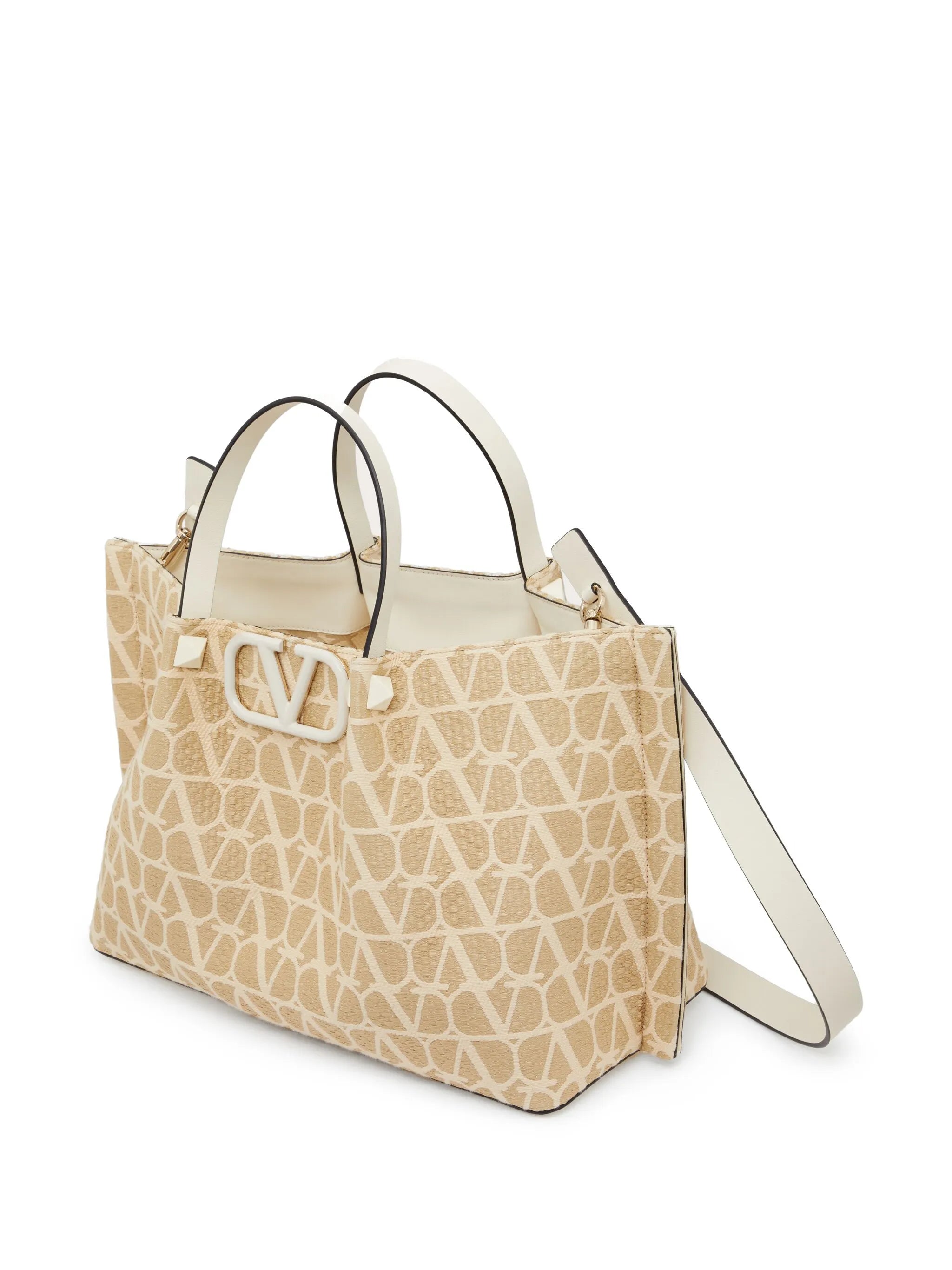 medium Toile Iconographe raffia tote bag