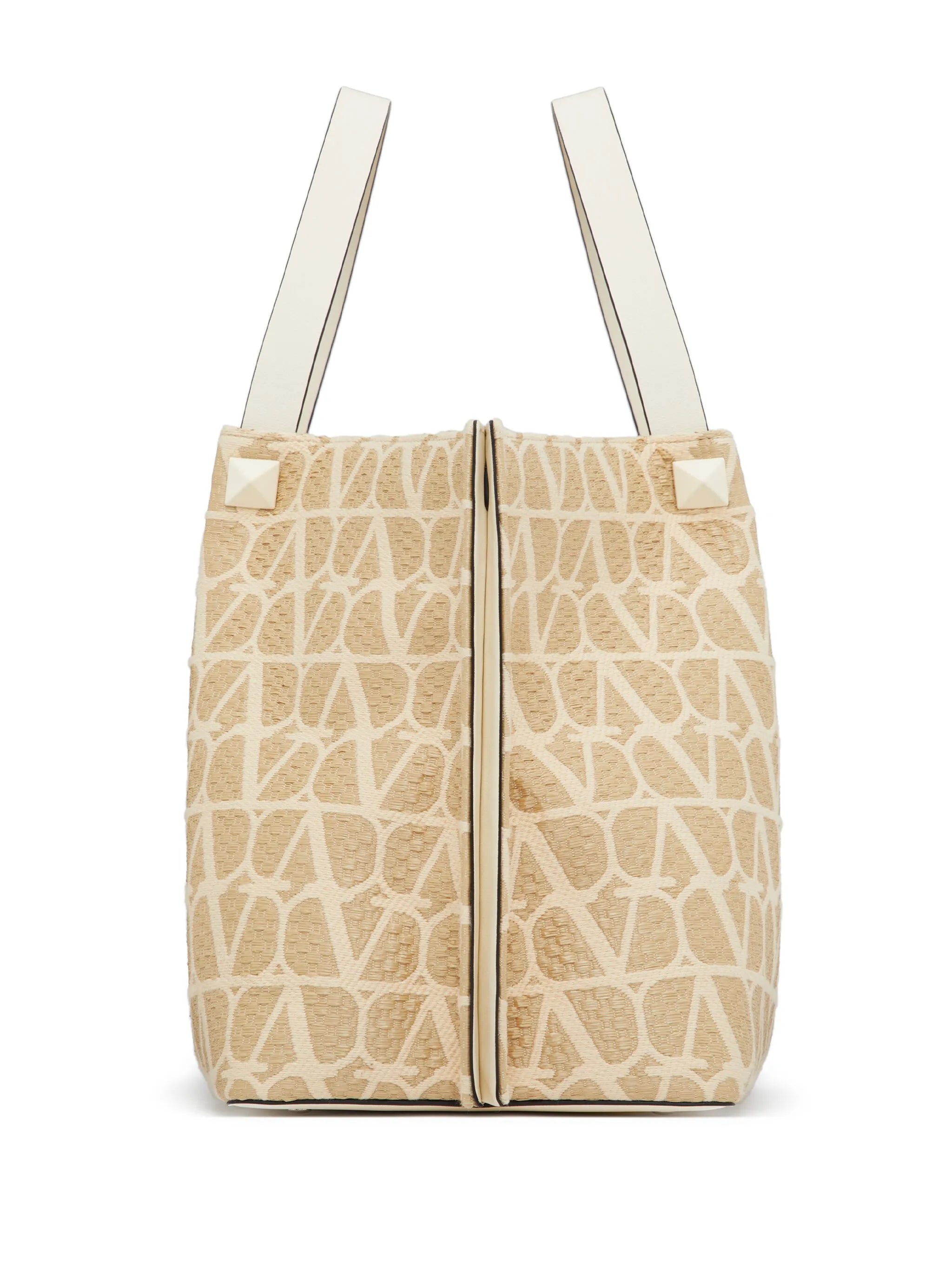 medium Toile Iconographe raffia tote bag