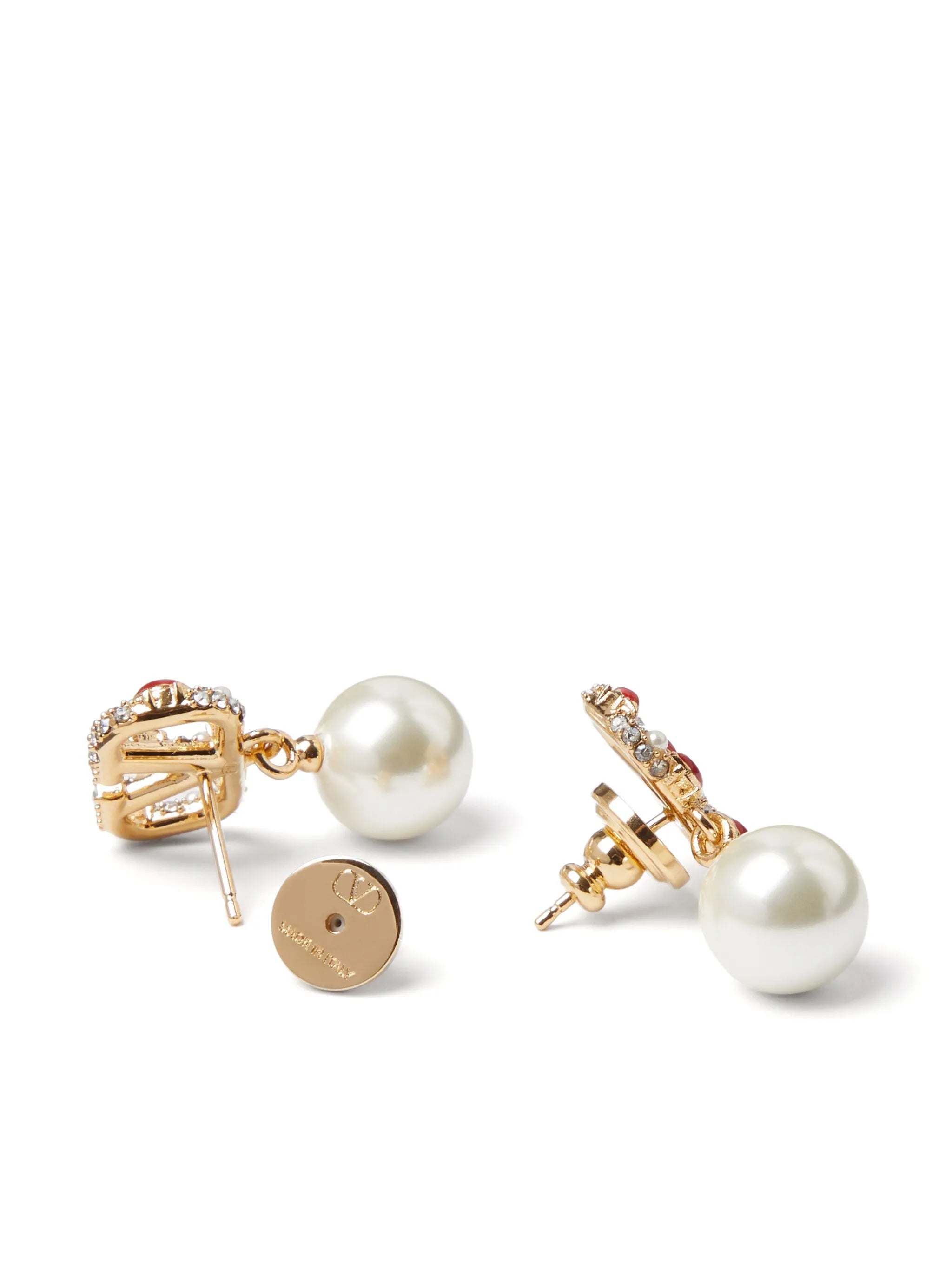 VLogo Signature pearl earrings