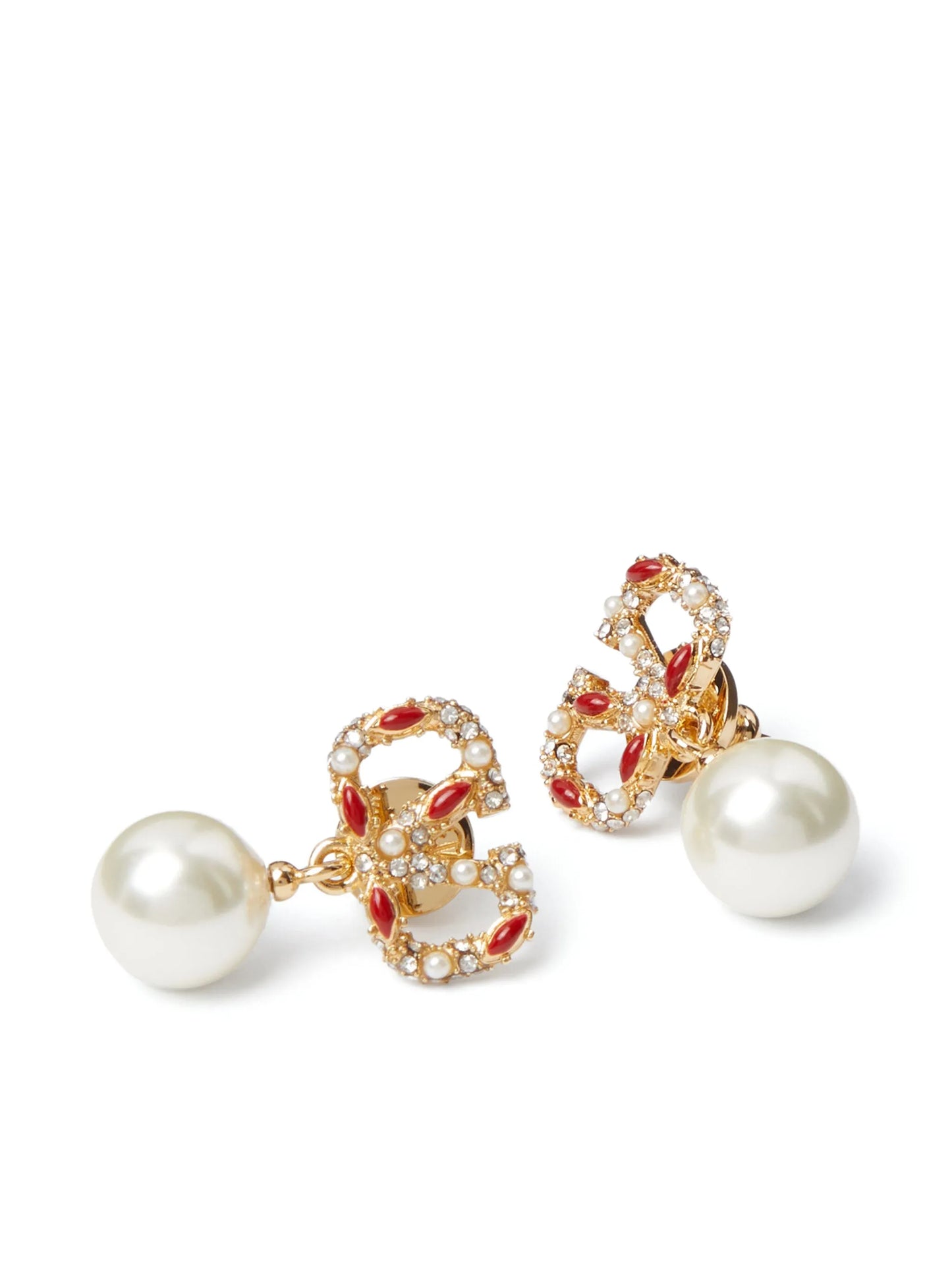 VLogo Signature pearl earrings