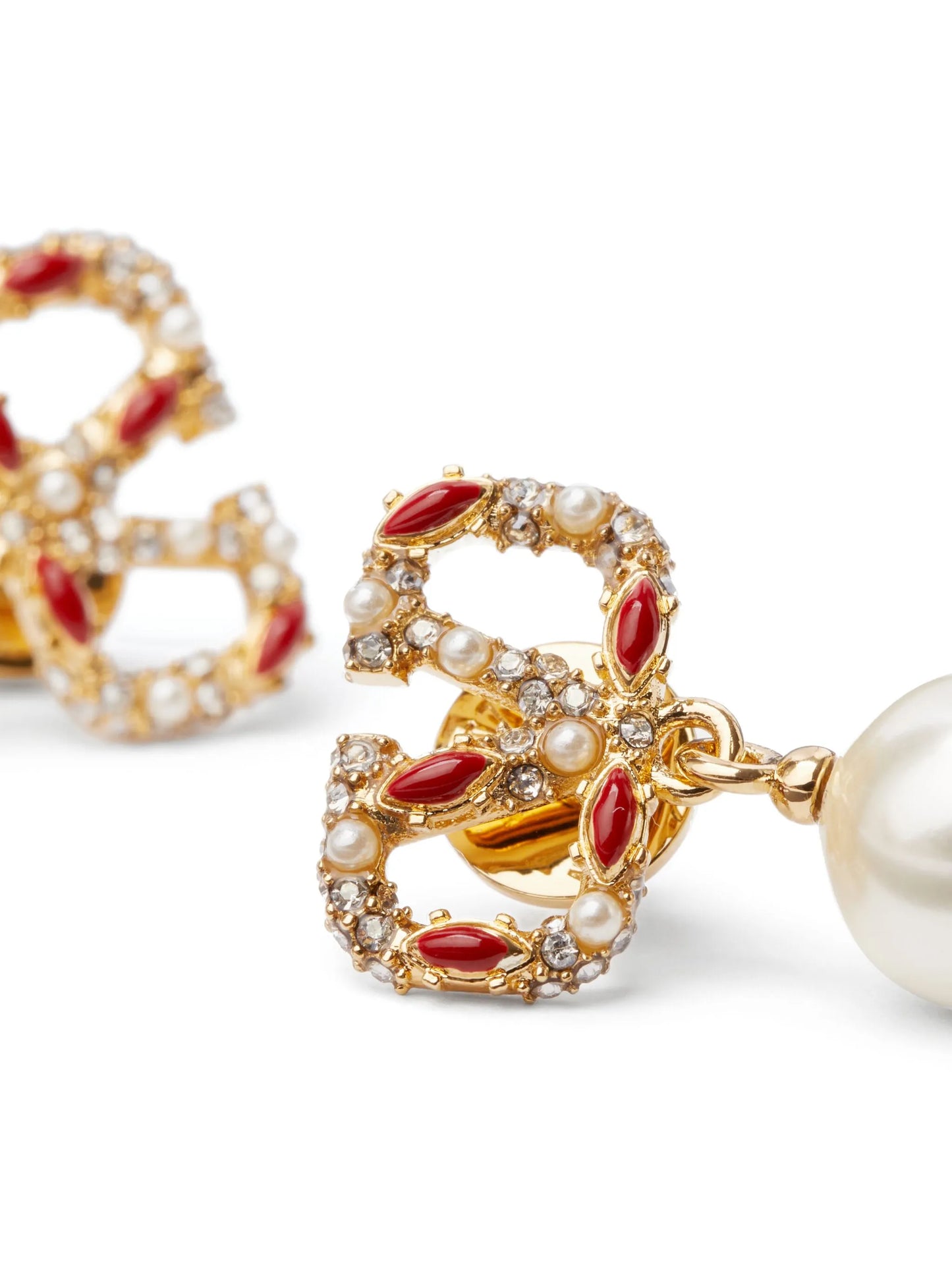 VLogo Signature pearl earrings