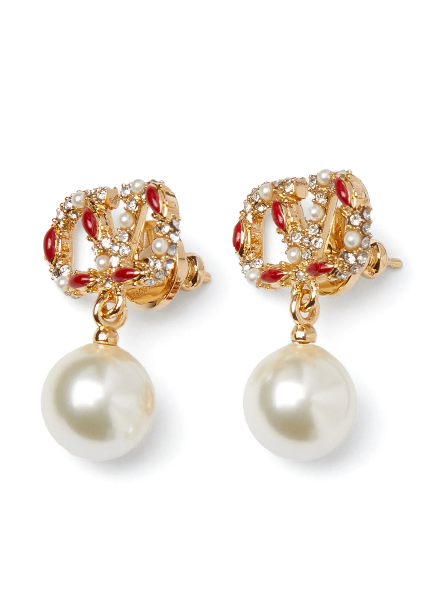 VLogo Signature pearl earrings