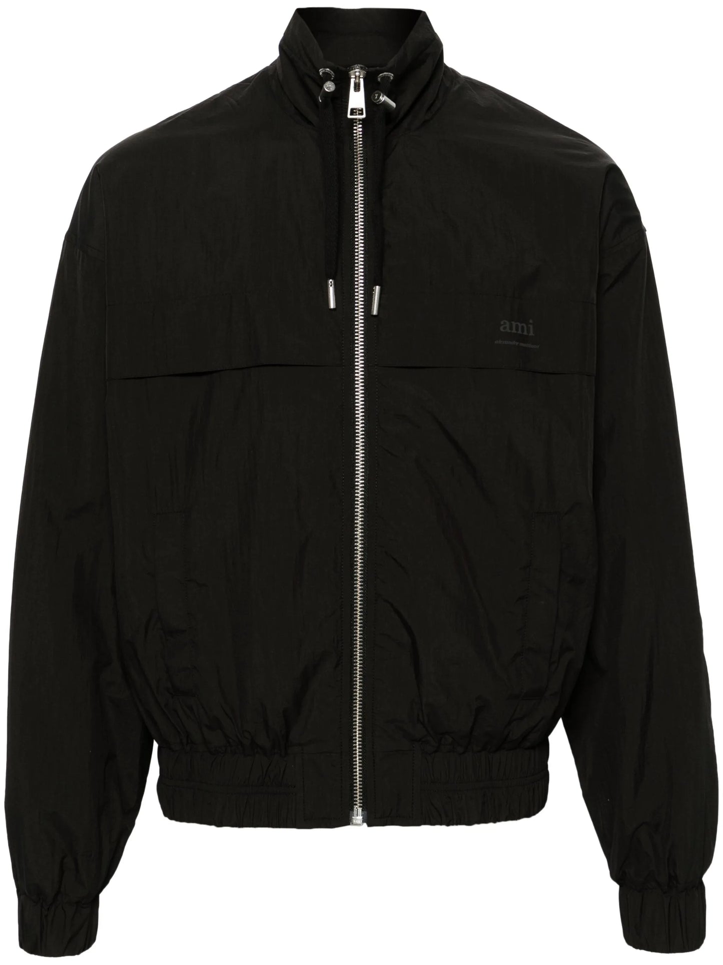 logo-print zip-up windbreaker