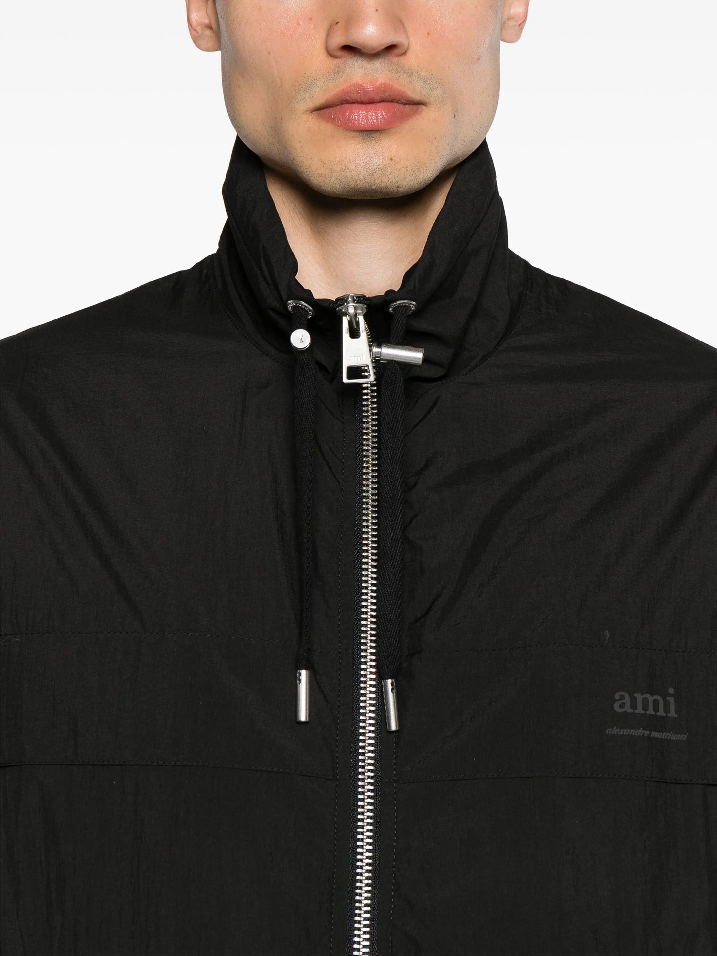 logo-print zip-up windbreaker
