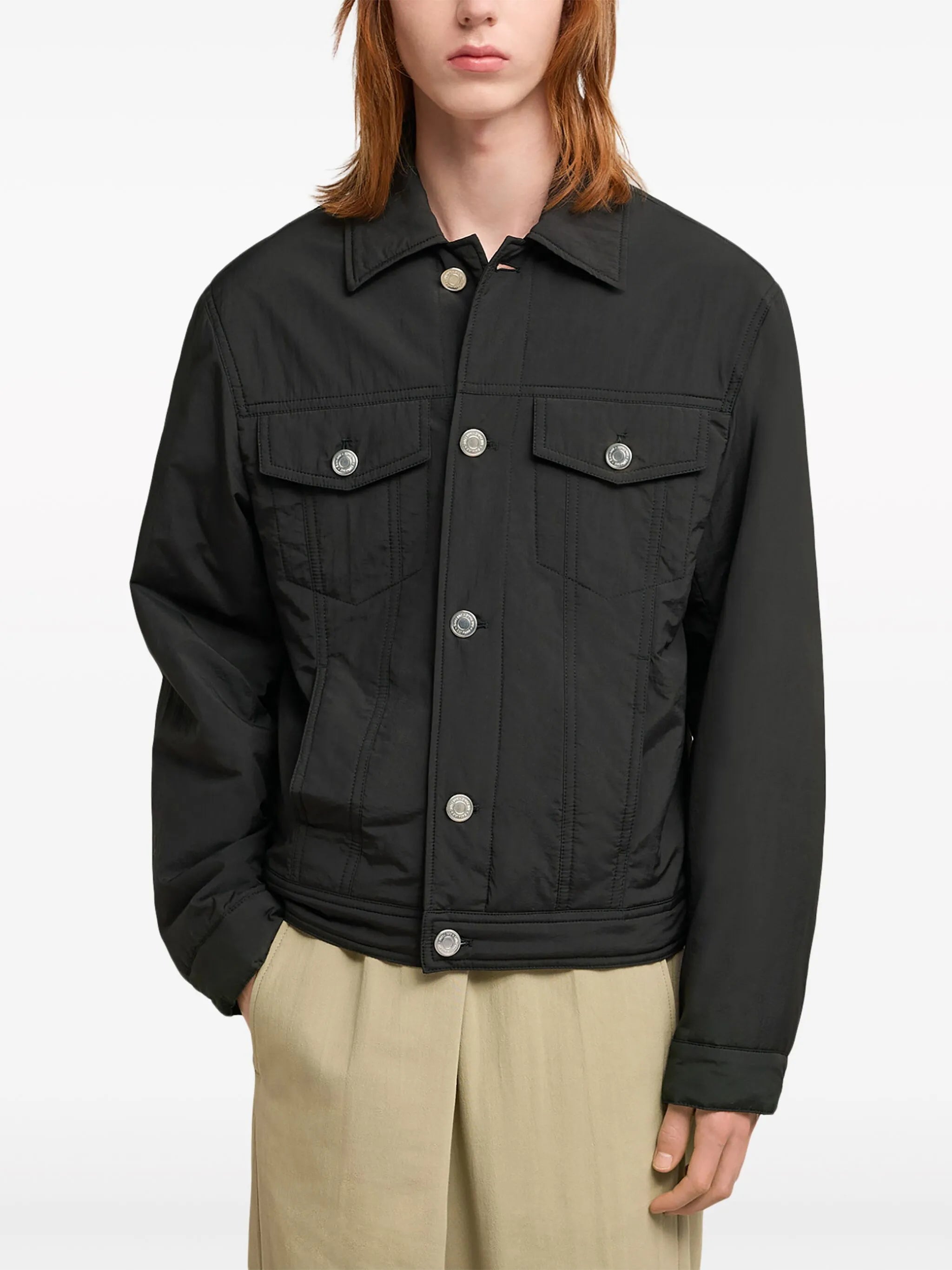 logo-plaque trucker jacket