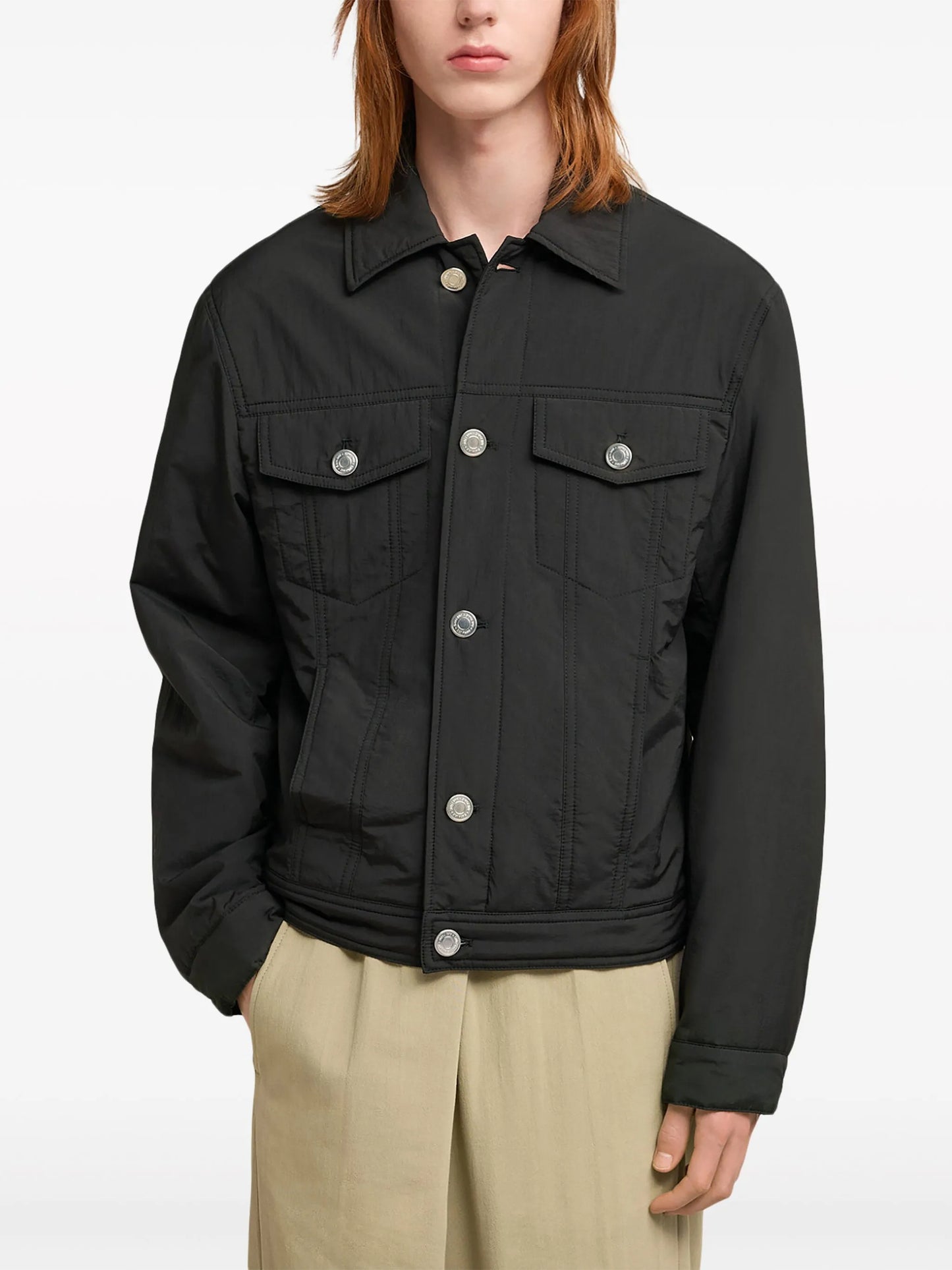 logo-plaque trucker jacket