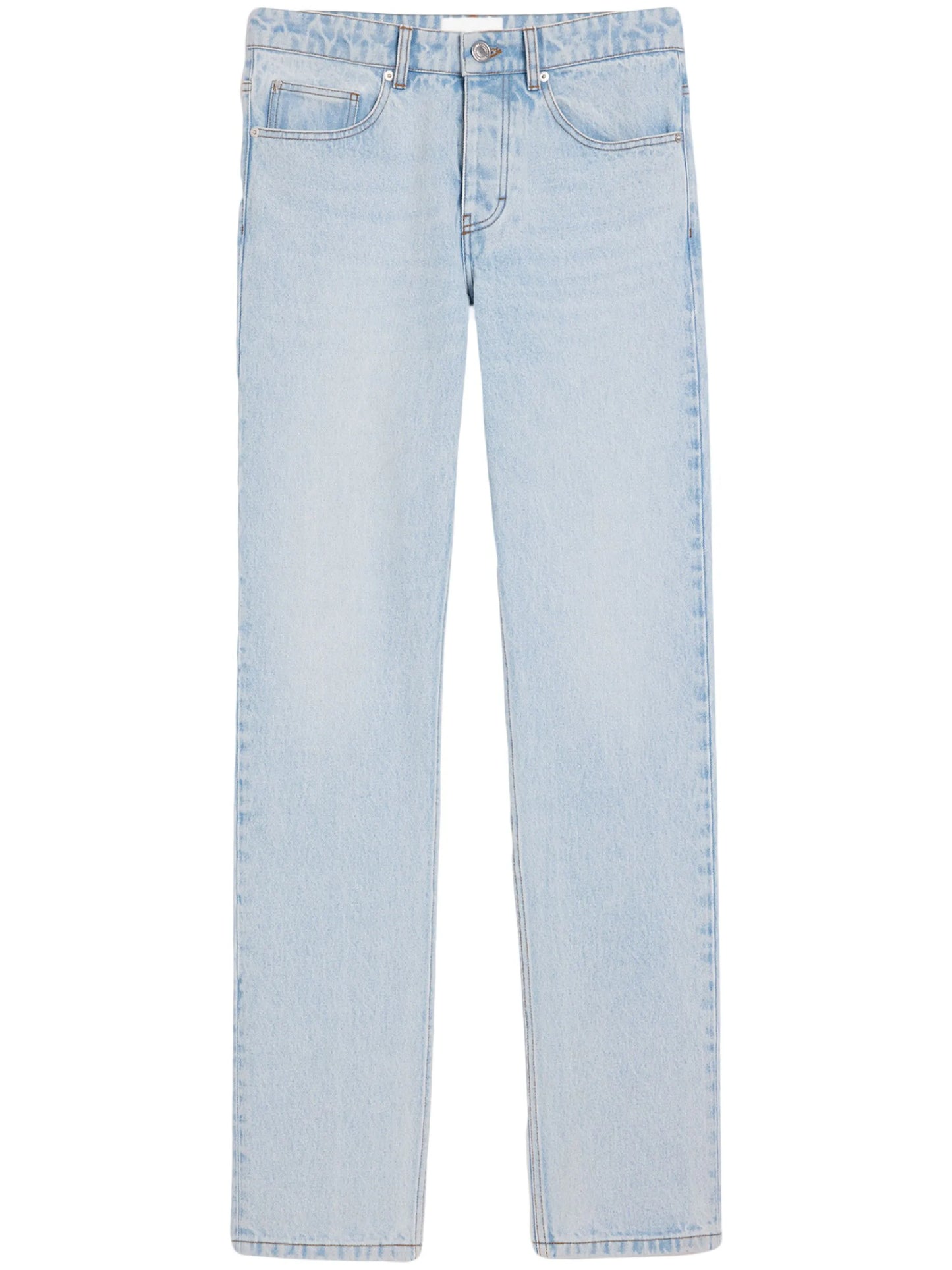 mid-rise straight-leg jeans