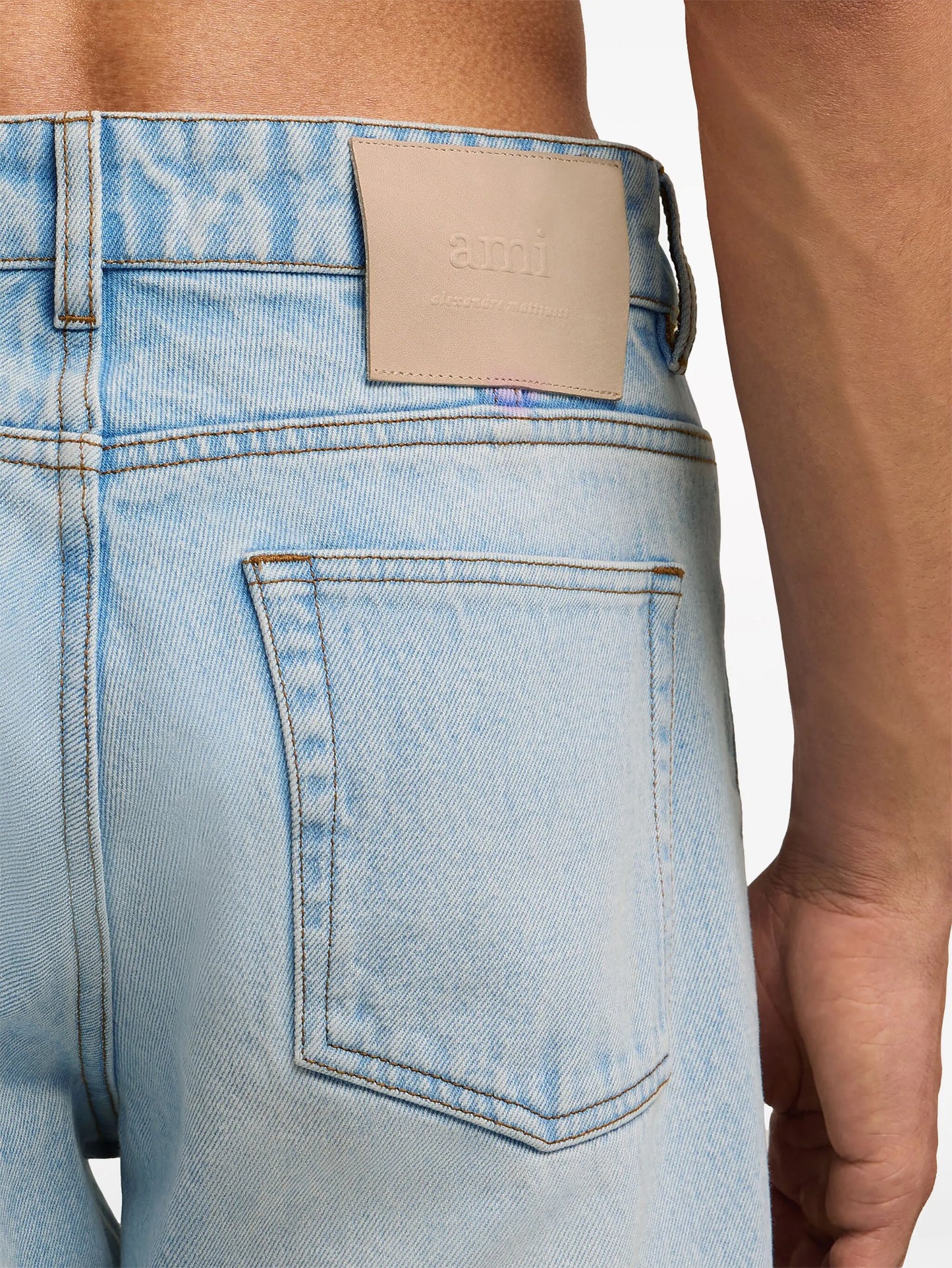 mid-rise straight-leg jeans