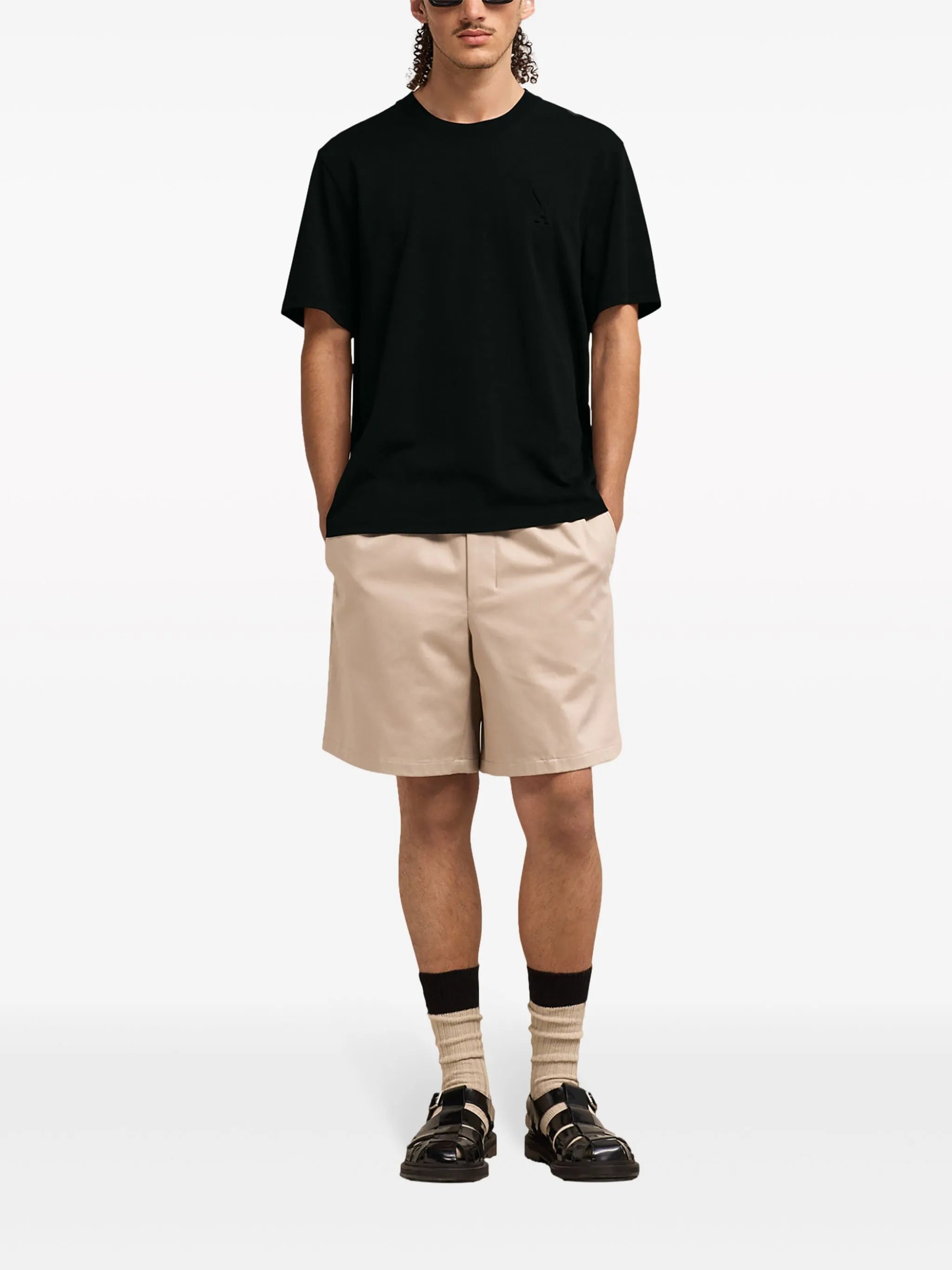 logo-embossed cotton T-shirt