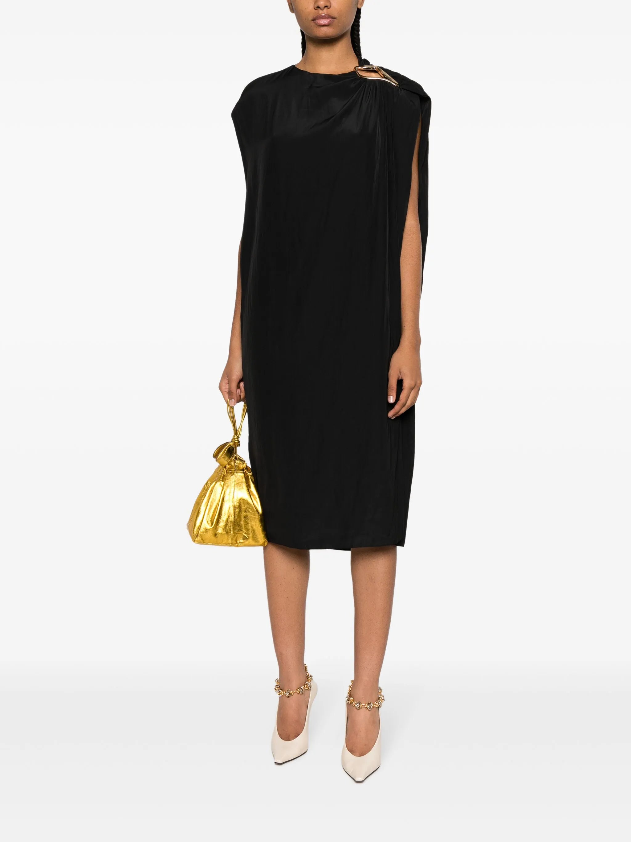 ring-detail midi dress
