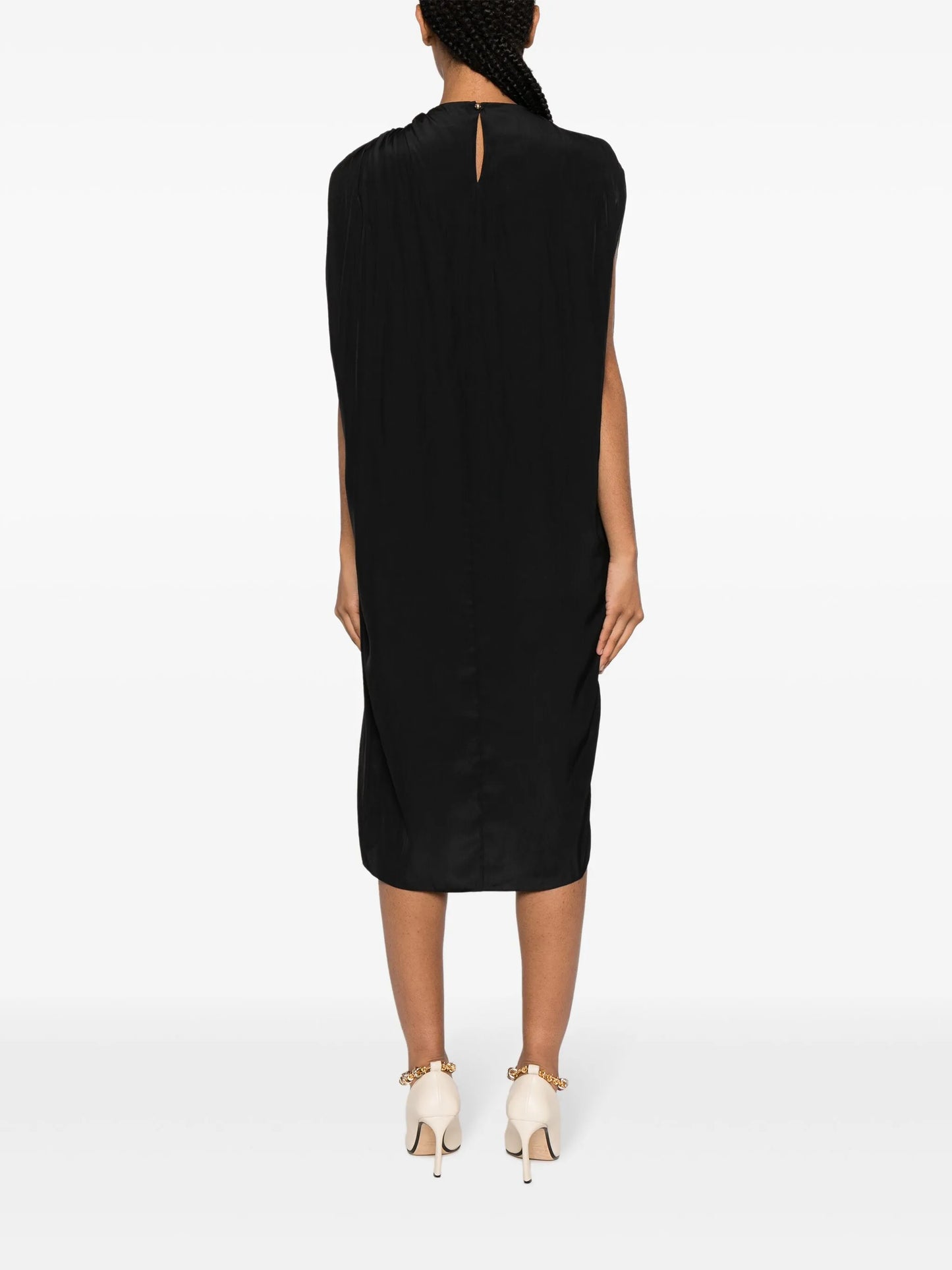 ring-detail midi dress