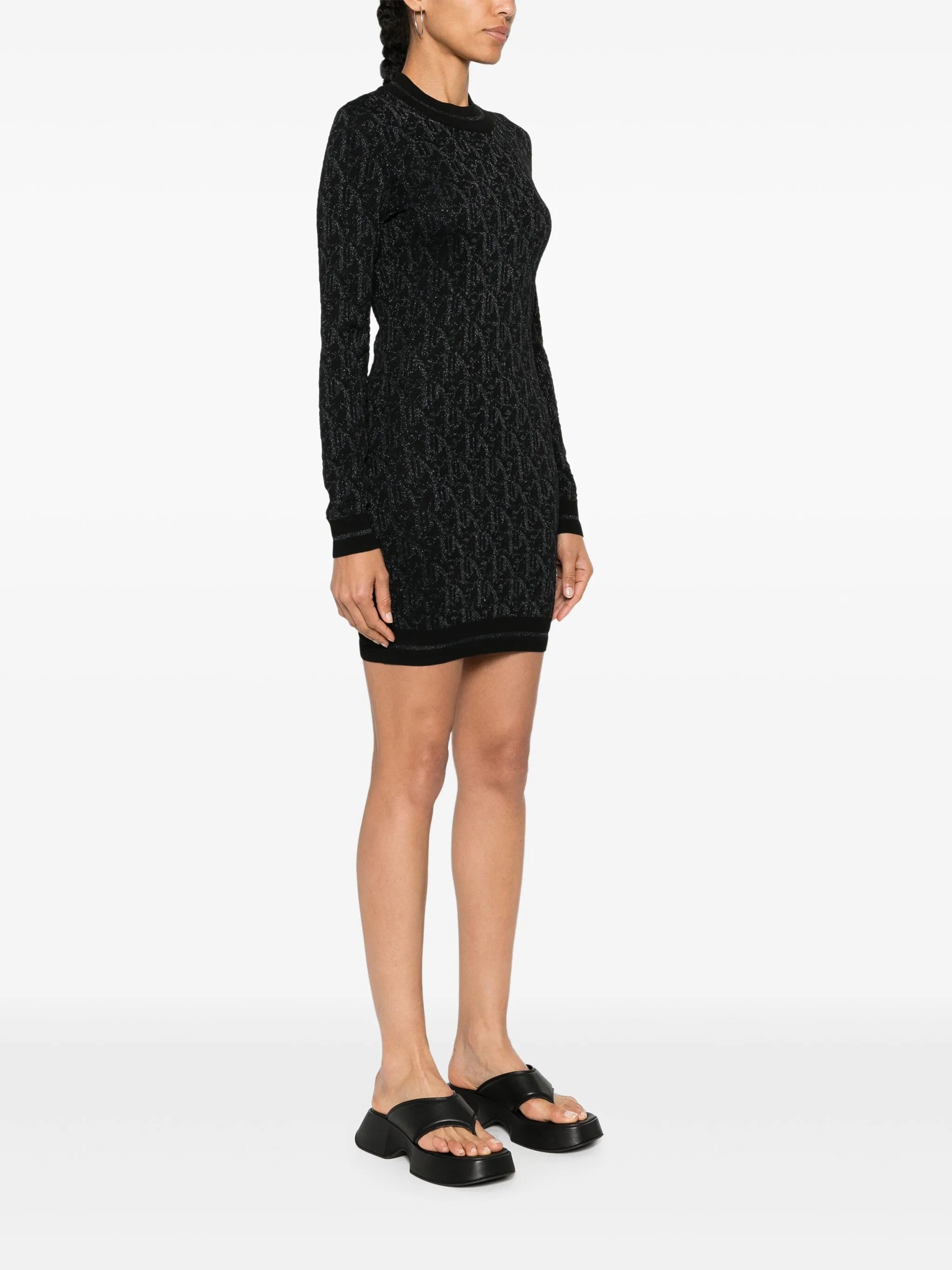 monogram-jacquard mini dress