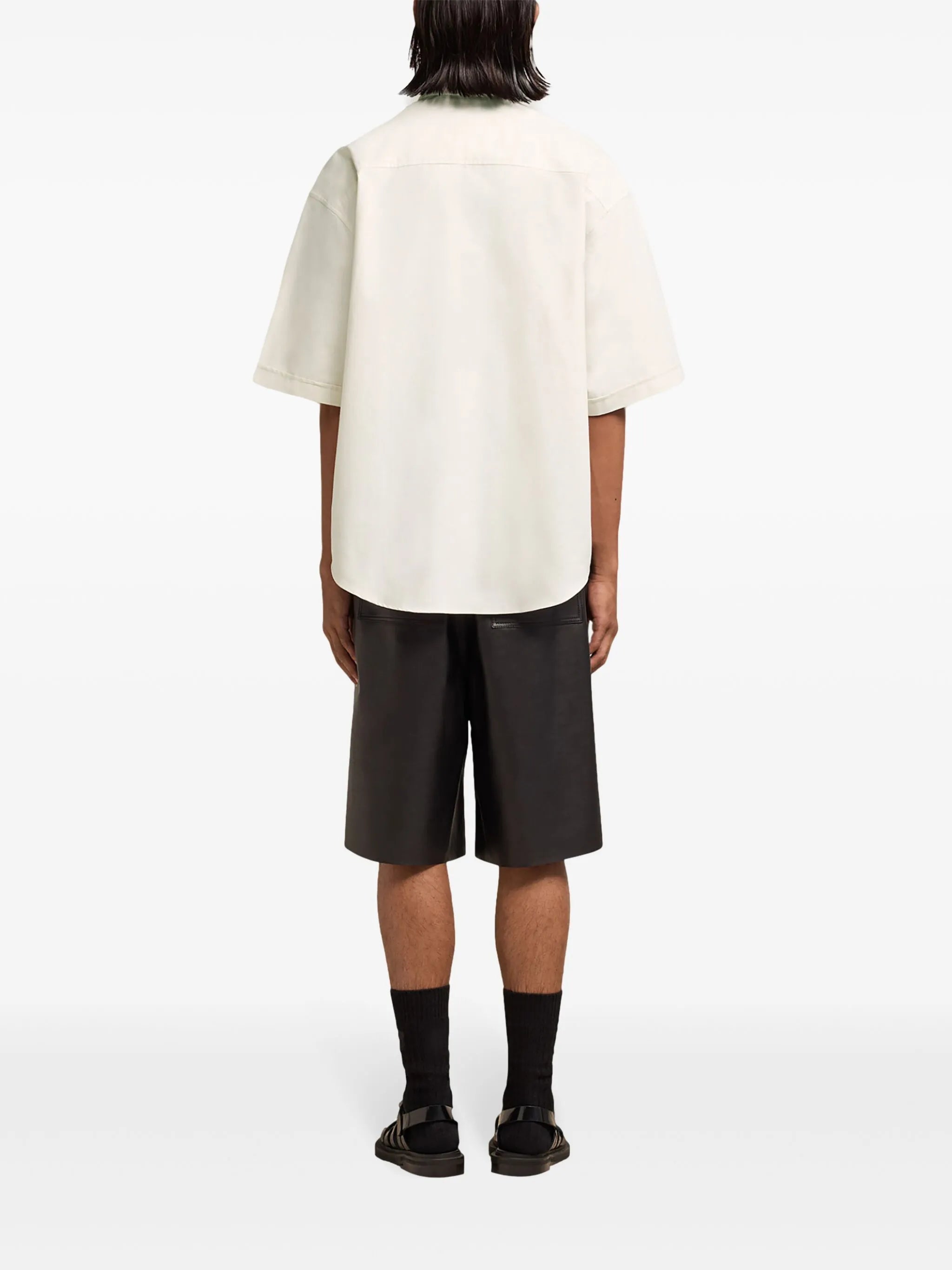 logo-embroidered cotton shirt