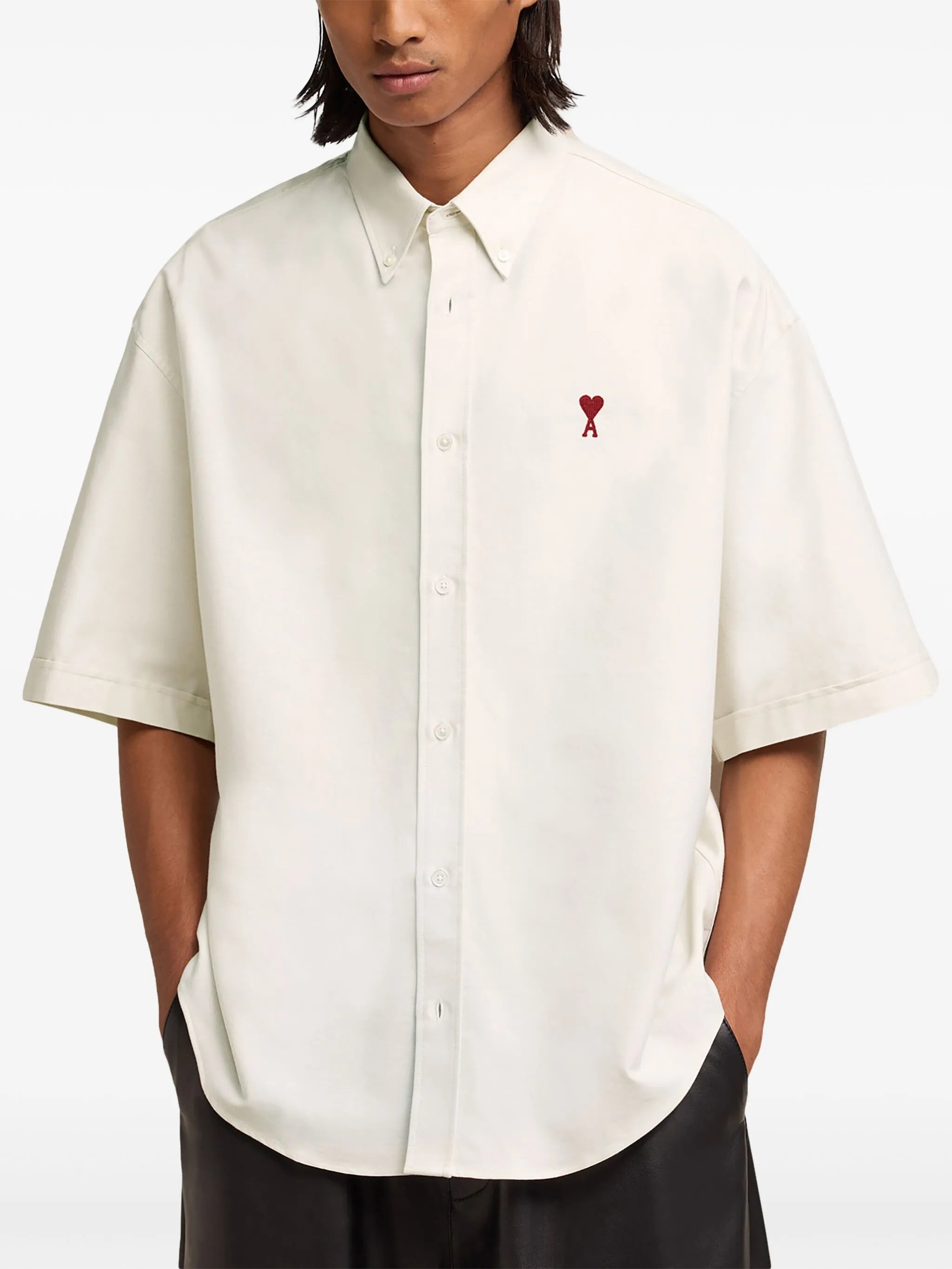 logo-embroidered cotton shirt