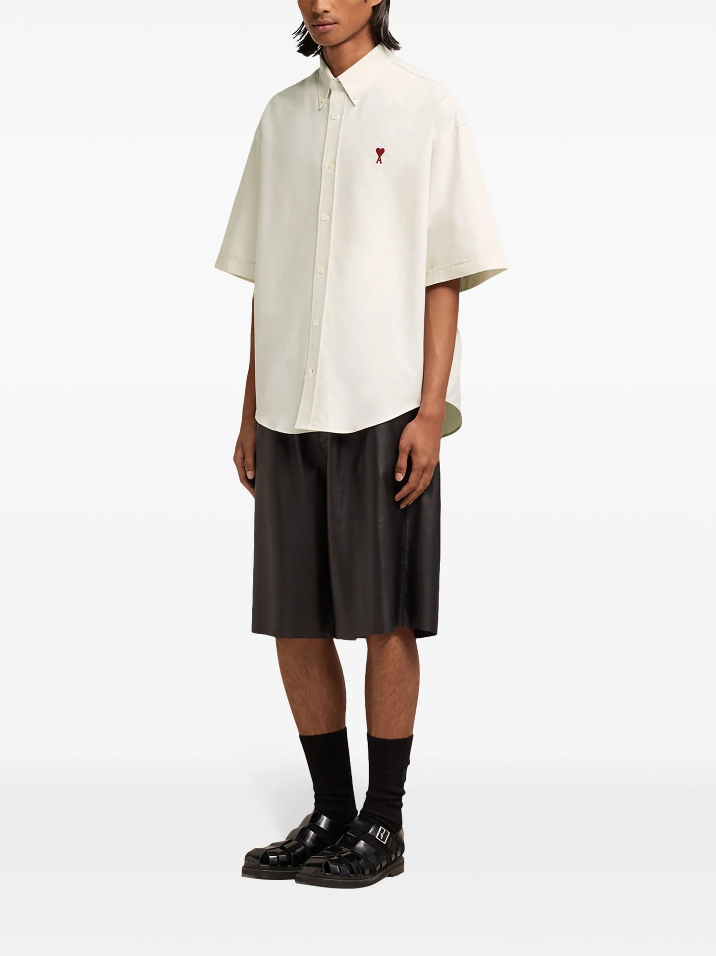 logo-embroidered cotton shirt