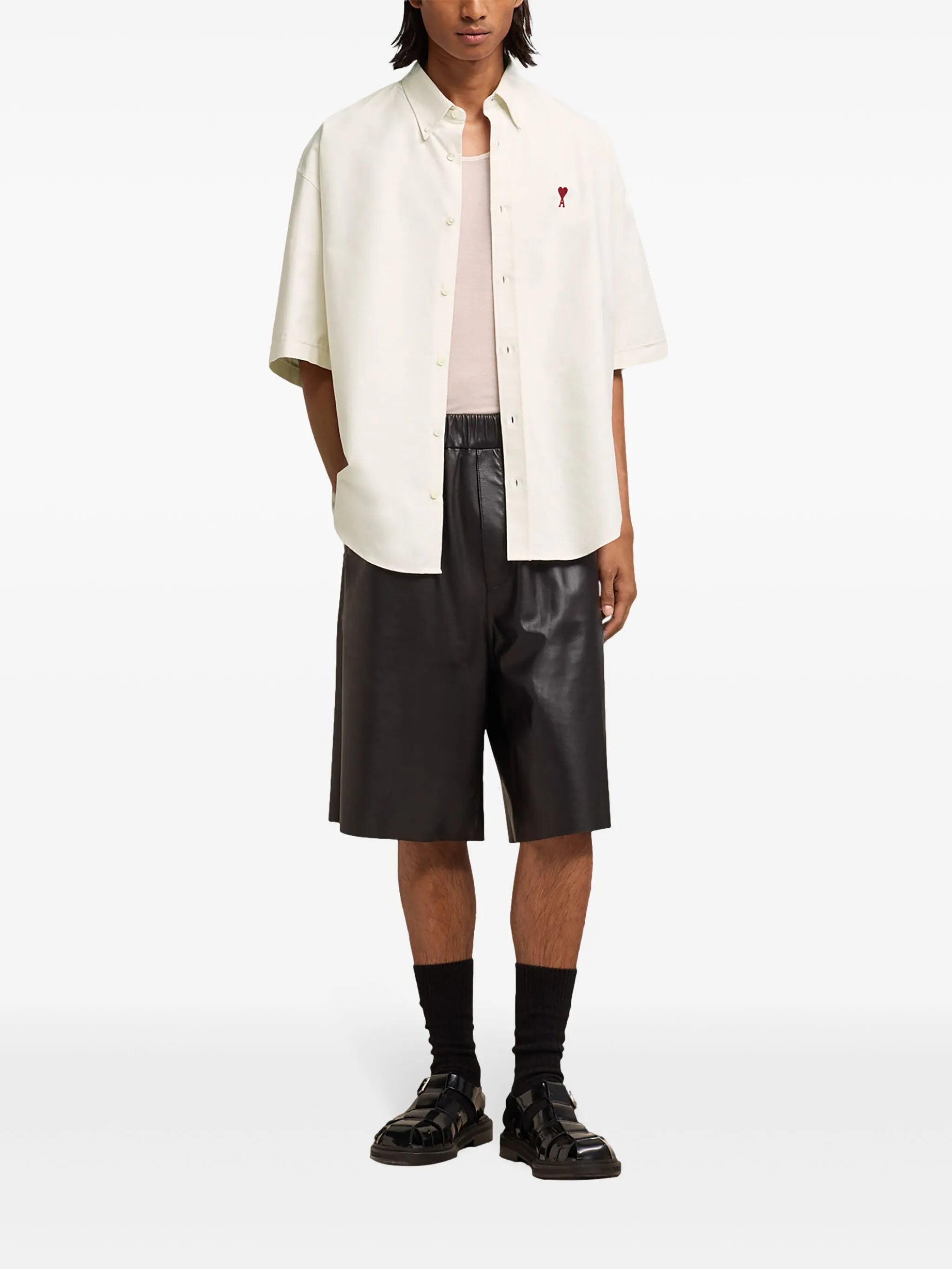 logo-embroidered cotton shirt