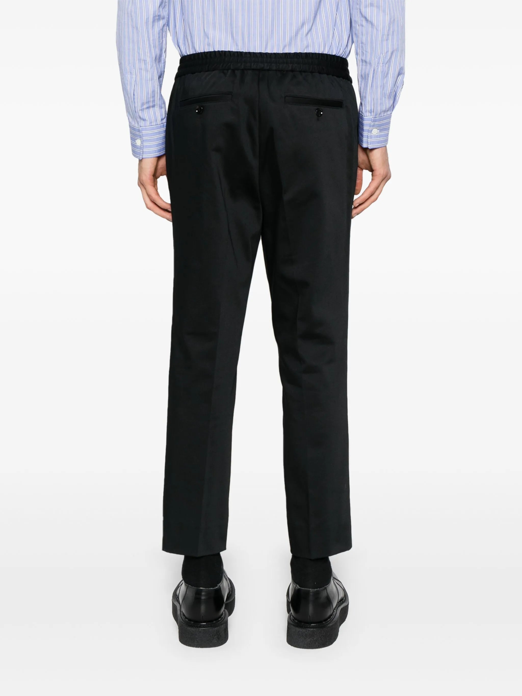 elasticated-waist cropped trousers