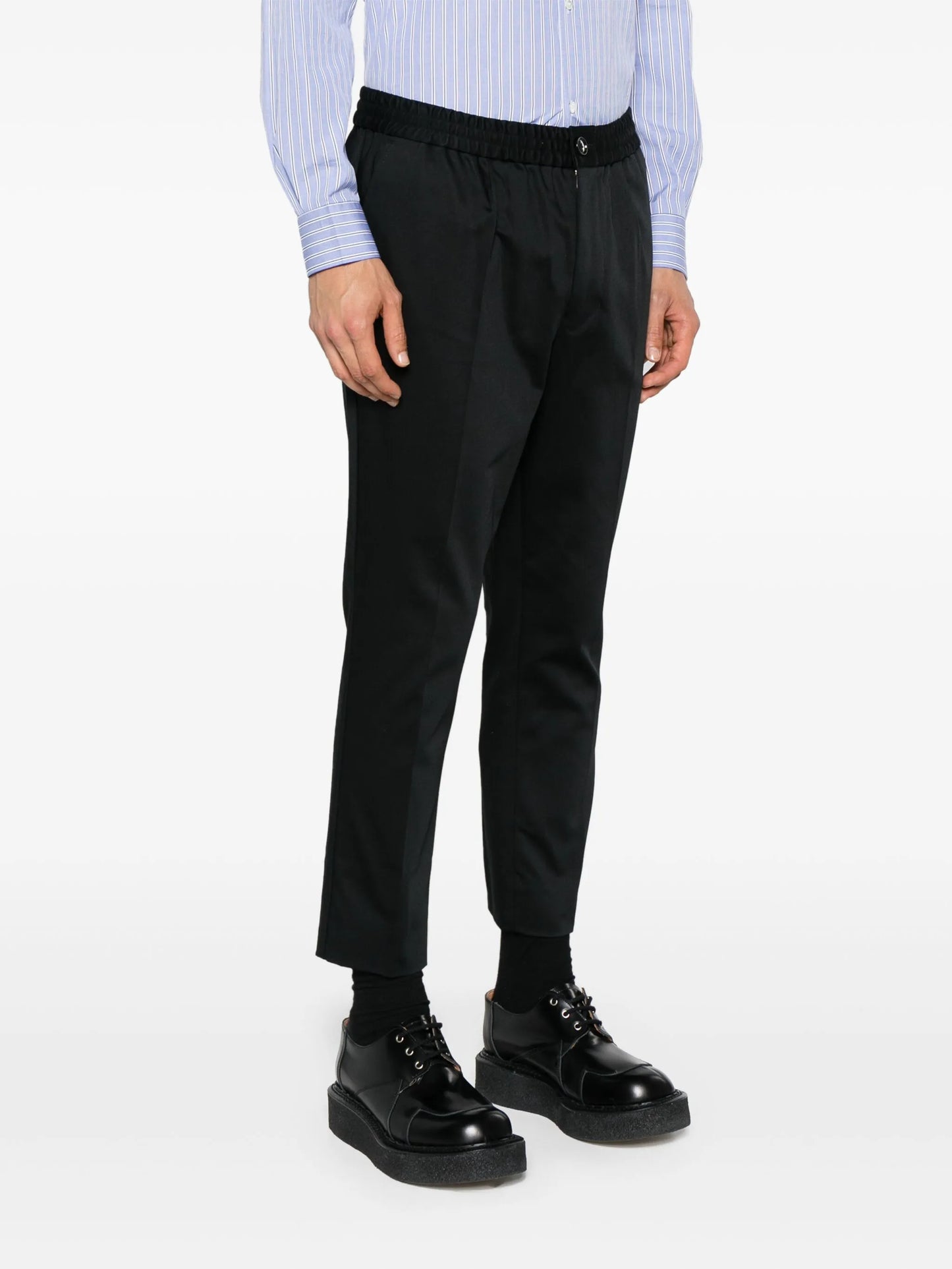 elasticated-waist cropped trousers