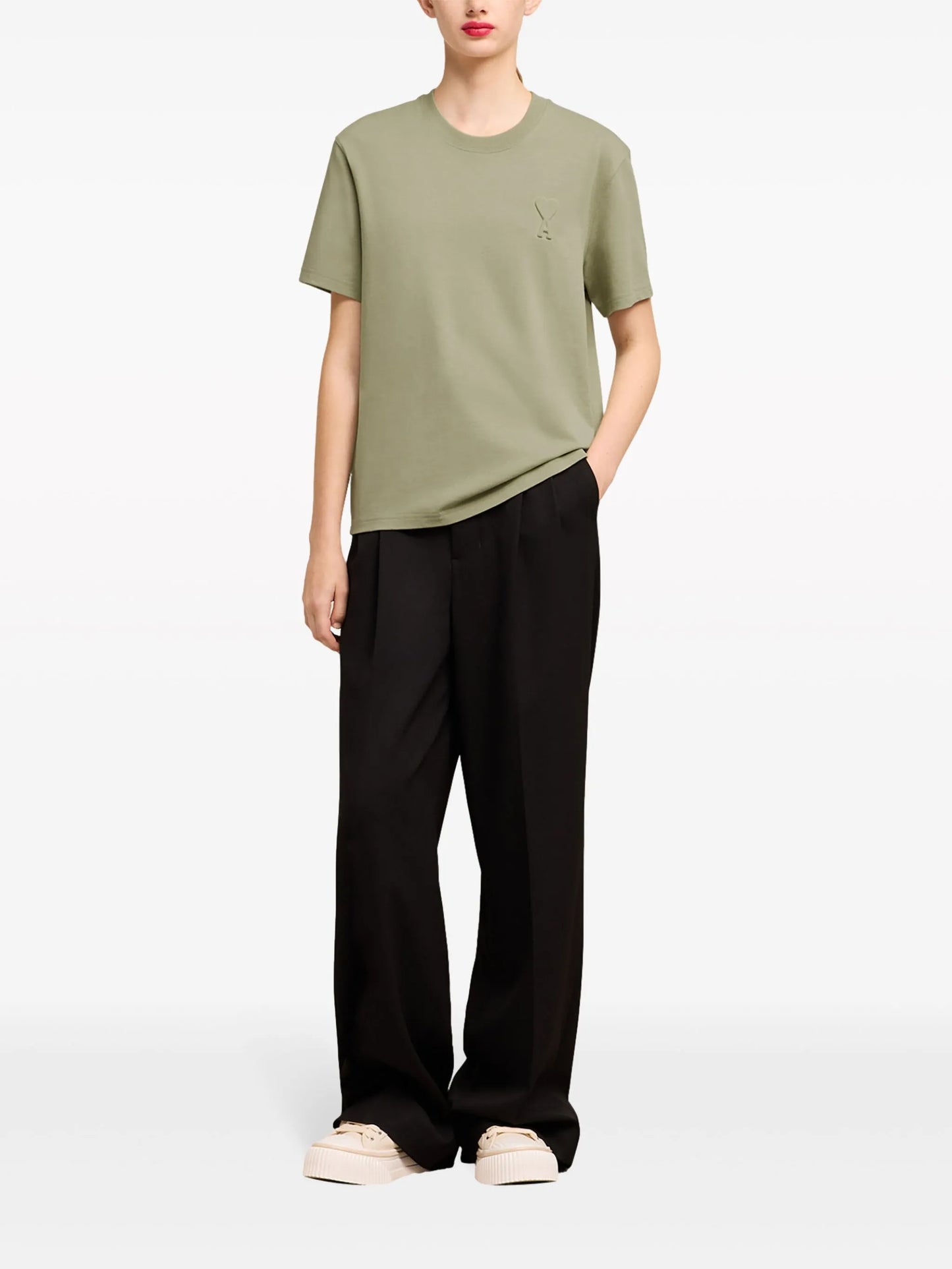 logo-embossed cotton T-shirt