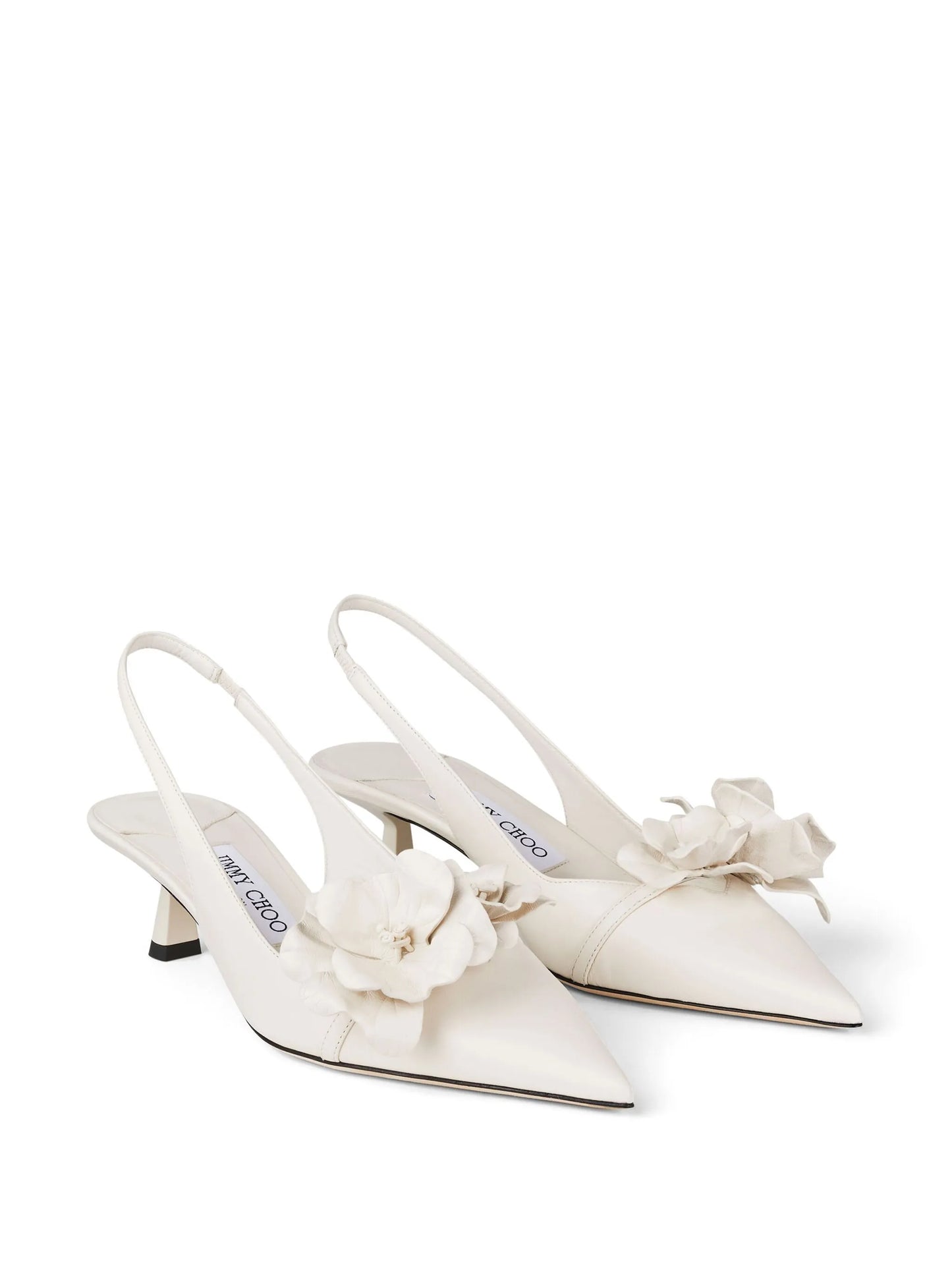 Amita 45mm flower-appliqué pumps