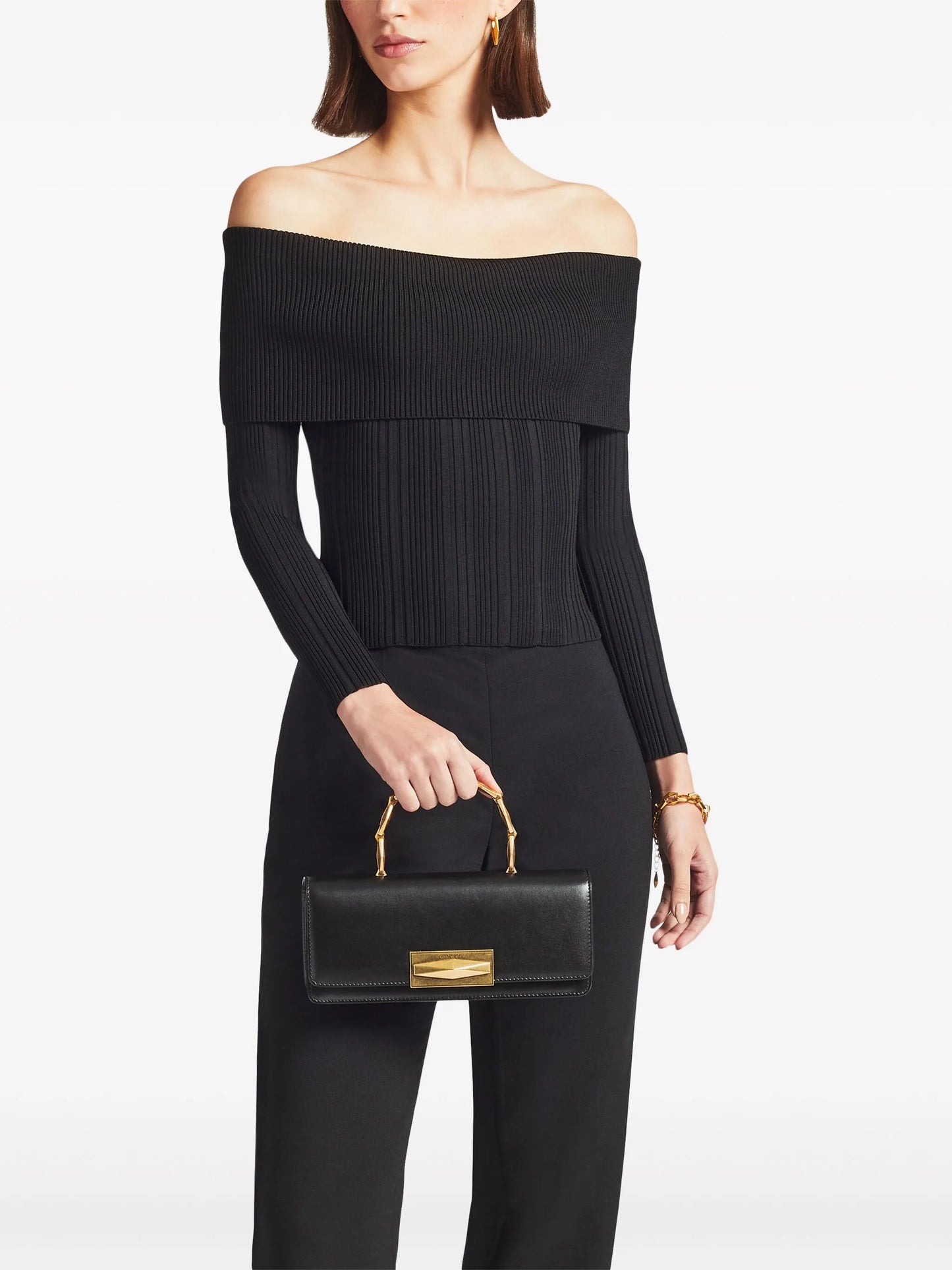 Diamond leather top-handle bag